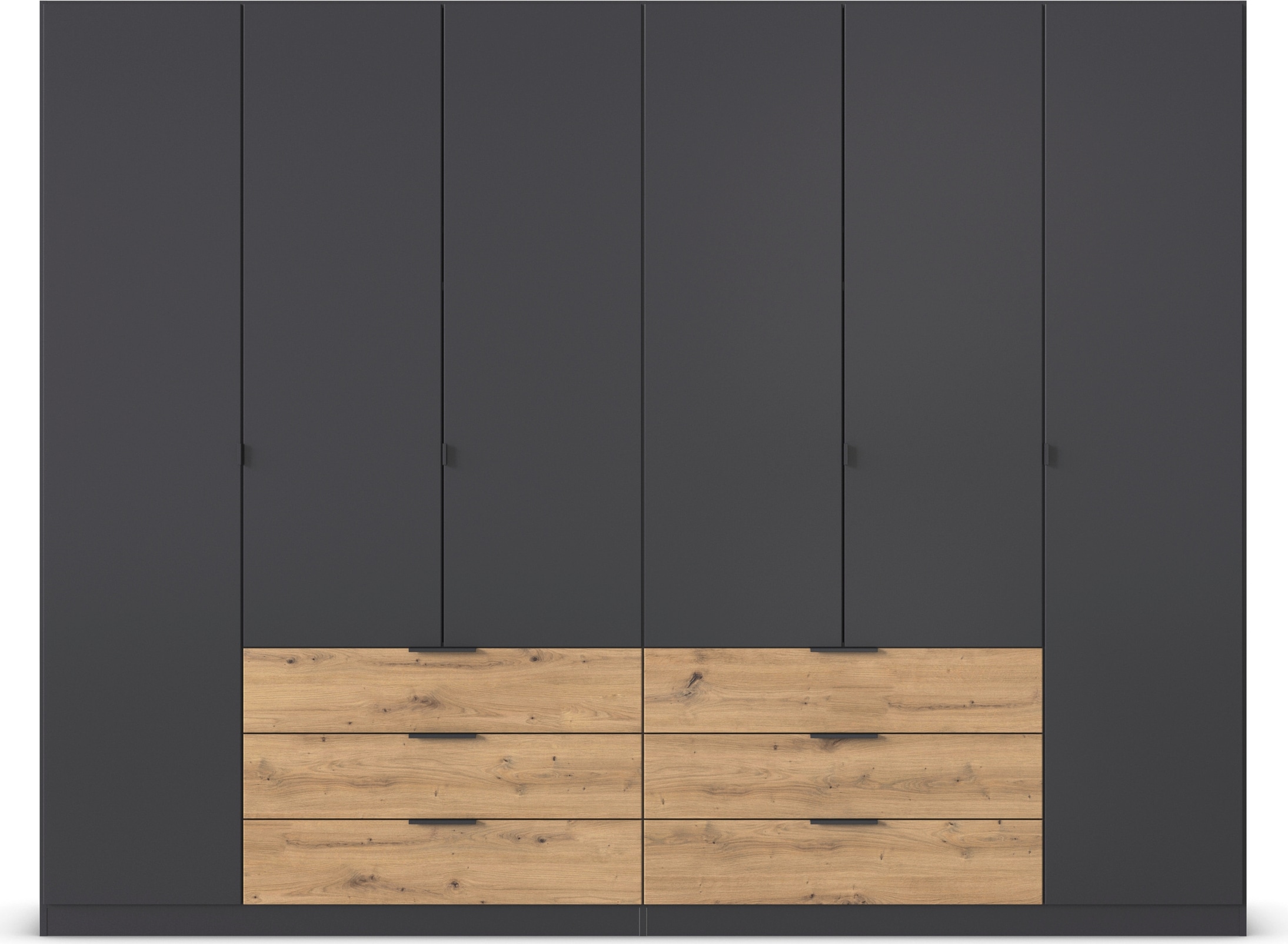 rauch Drehtürenschrank »Kleiderschrank Schrank Garderobe Schlafzimmerschrank DAVOA«, mit farblich abgesetzten Schubkästen in Eiche Artisan MADE IN GERMANY