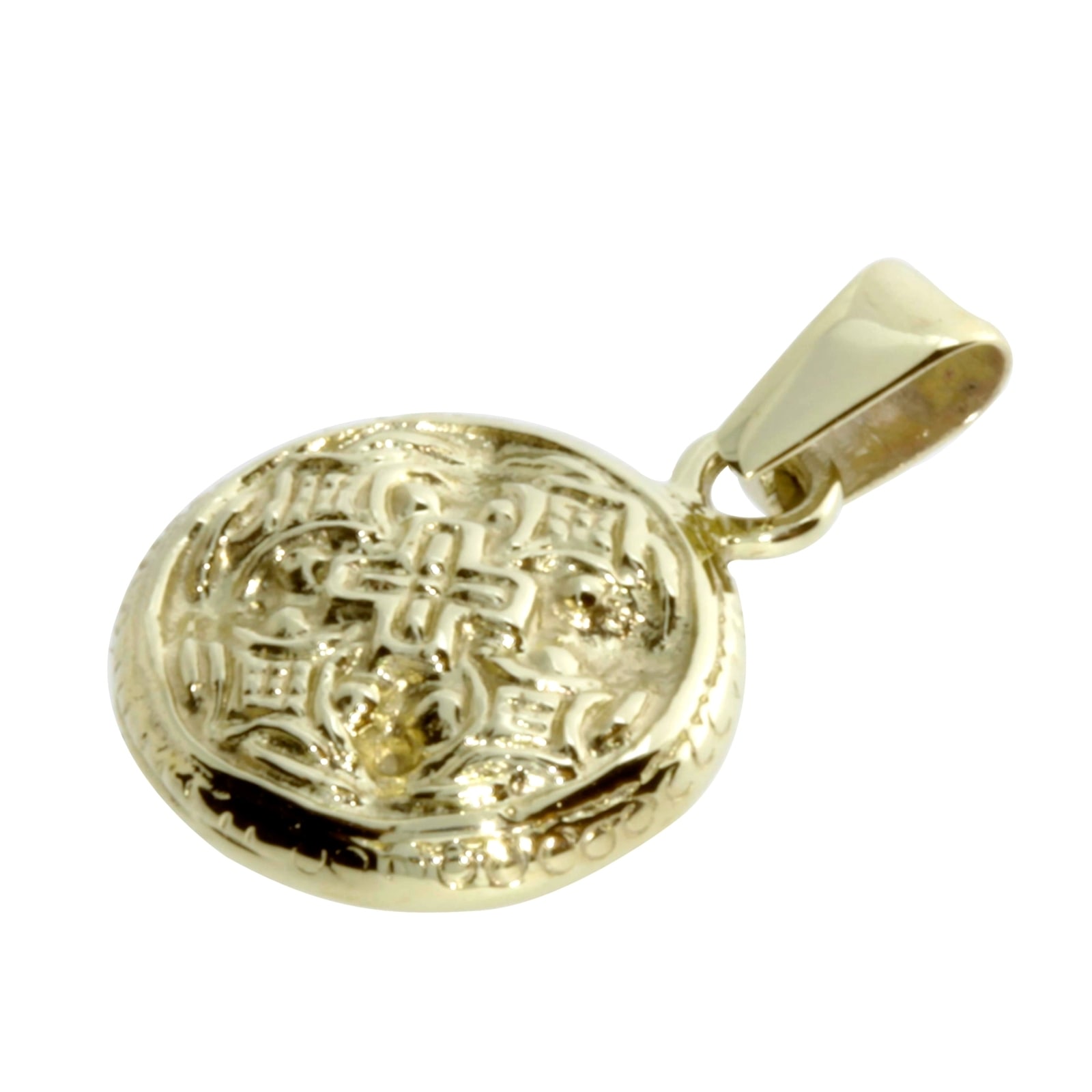 OSTSEE-SCHMUCK Kettenanhänger »- Hiddensee 13 mm rund - Silber 925/000, vergoldet -,«