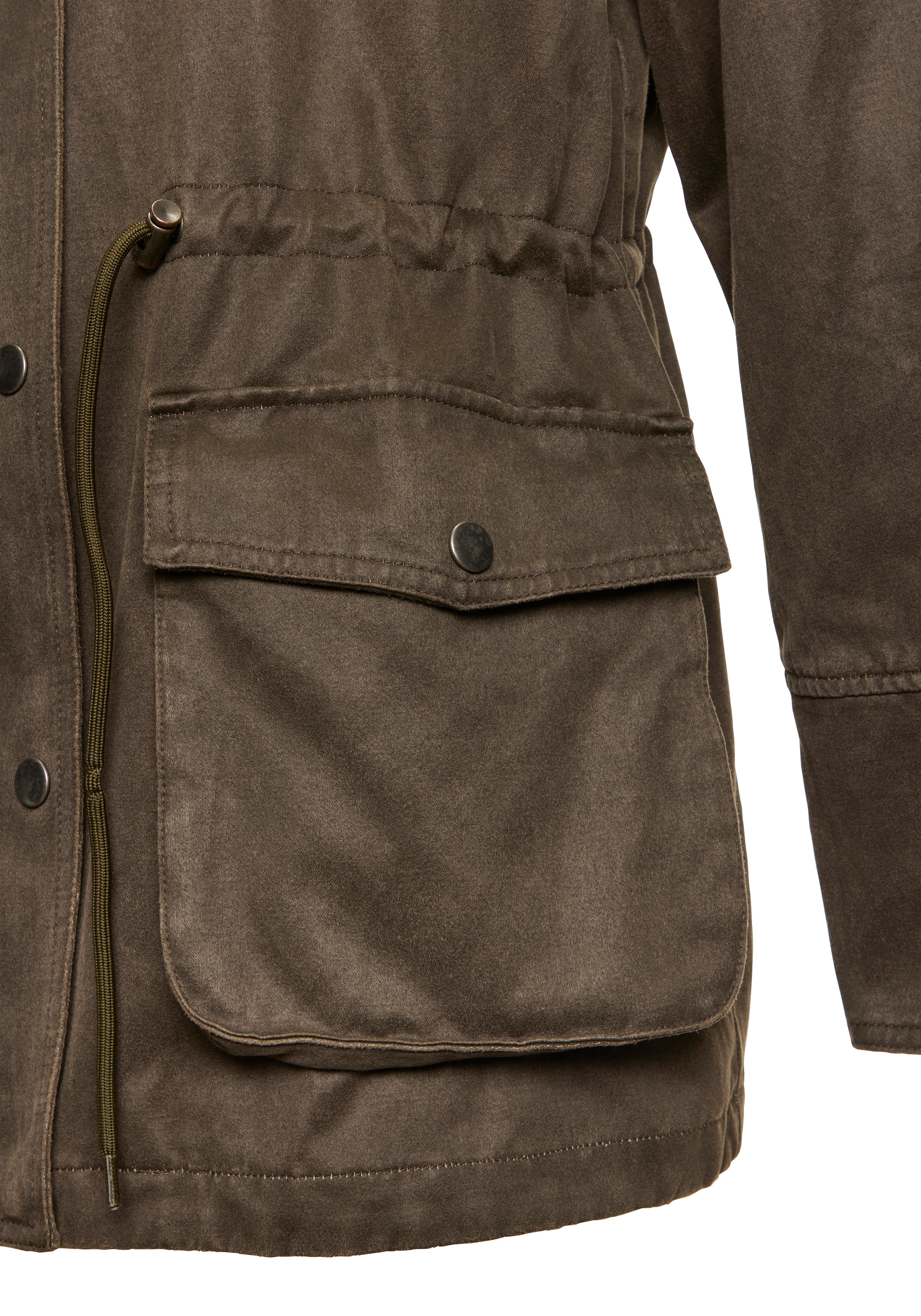 French Connection Canvasjacke in langer Form mit Kordkragen