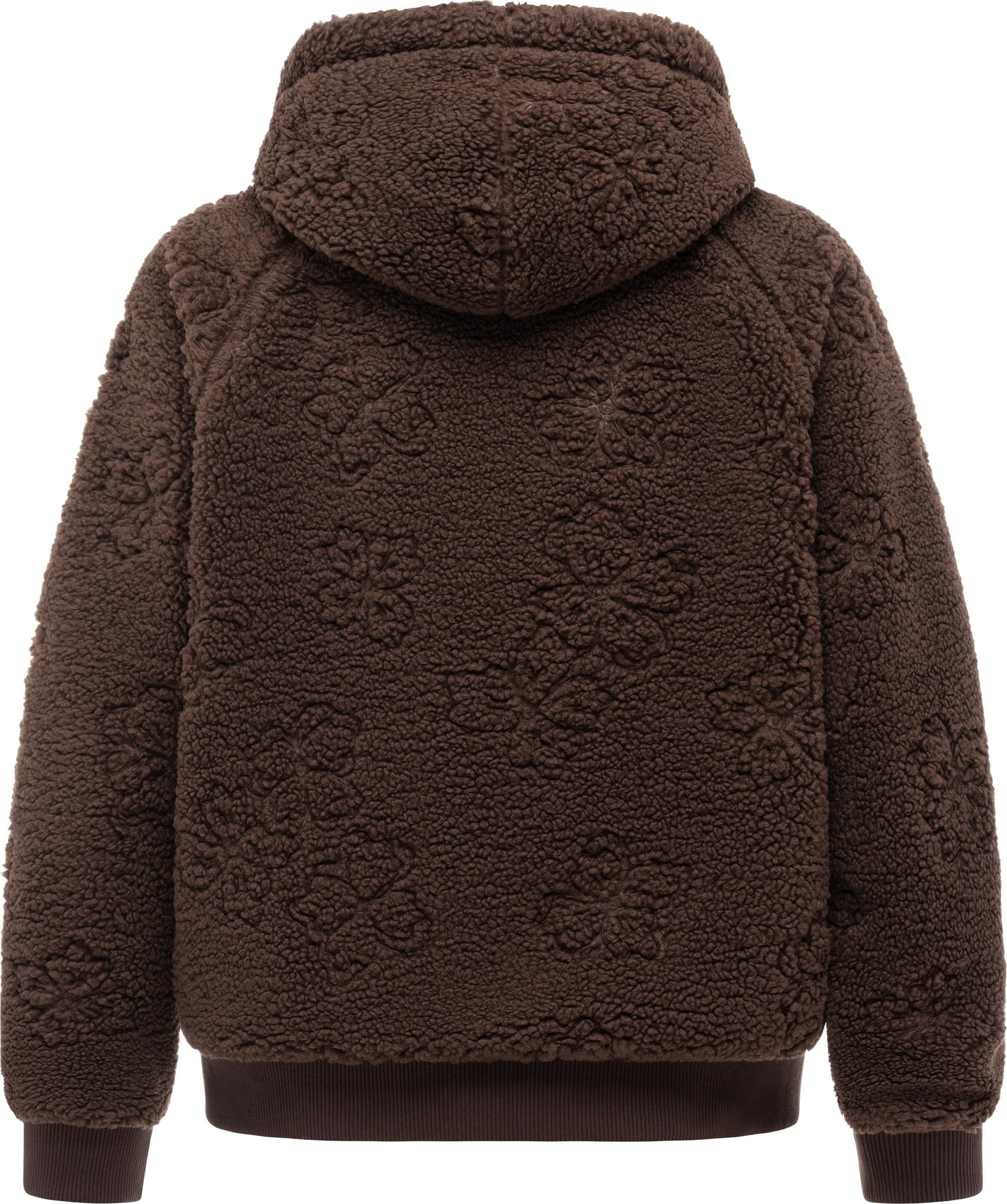 Ragwear Plüschjacke »Taliana Emboss Y« mit Kapuze Leichte Teddyjacke mit verstellbarer Kapuze, winddicht