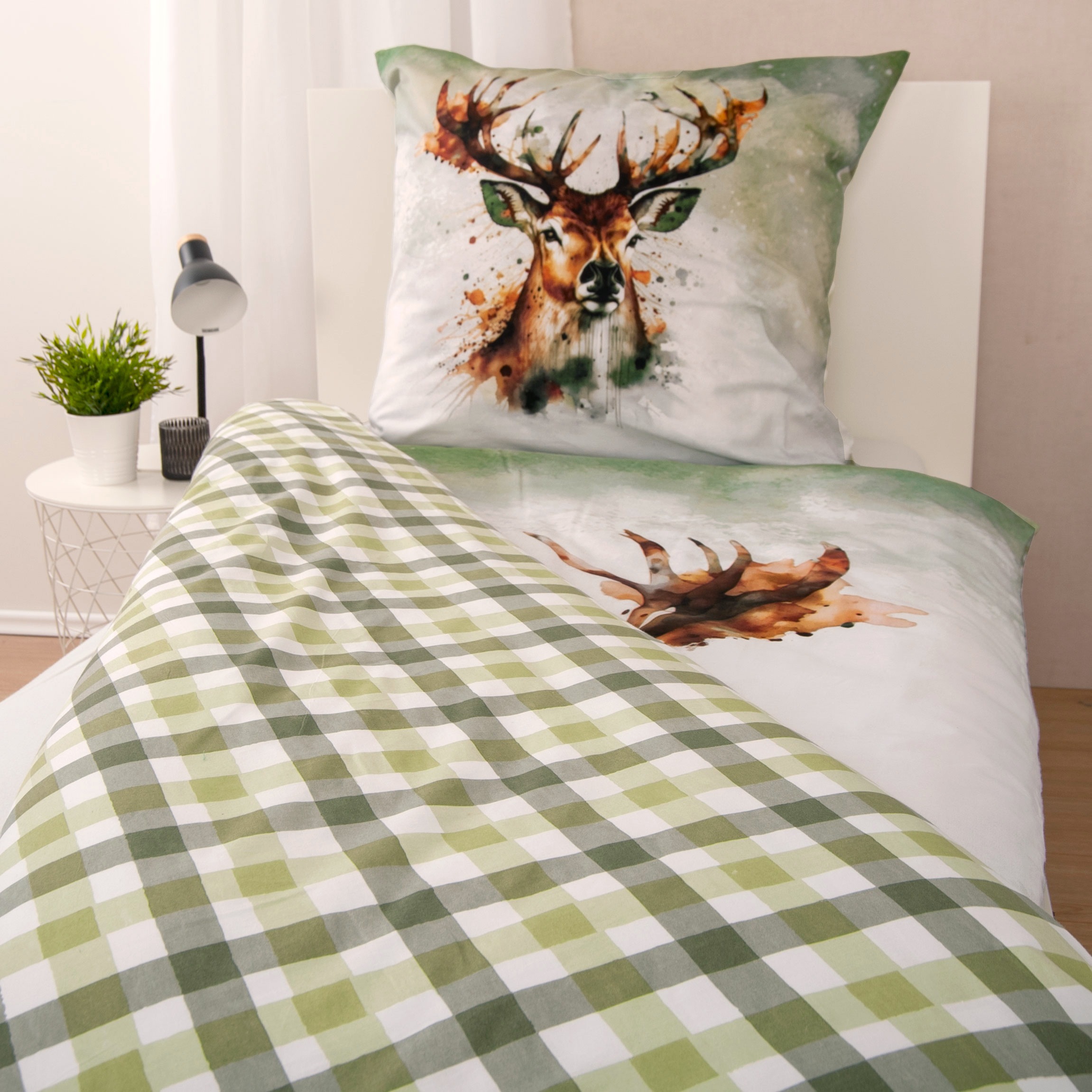 Thumbnail - Herding Young Collection Bettwäsche "Young Collection Hirsch" 2 Stk. in tollen Baumwollqualitäten