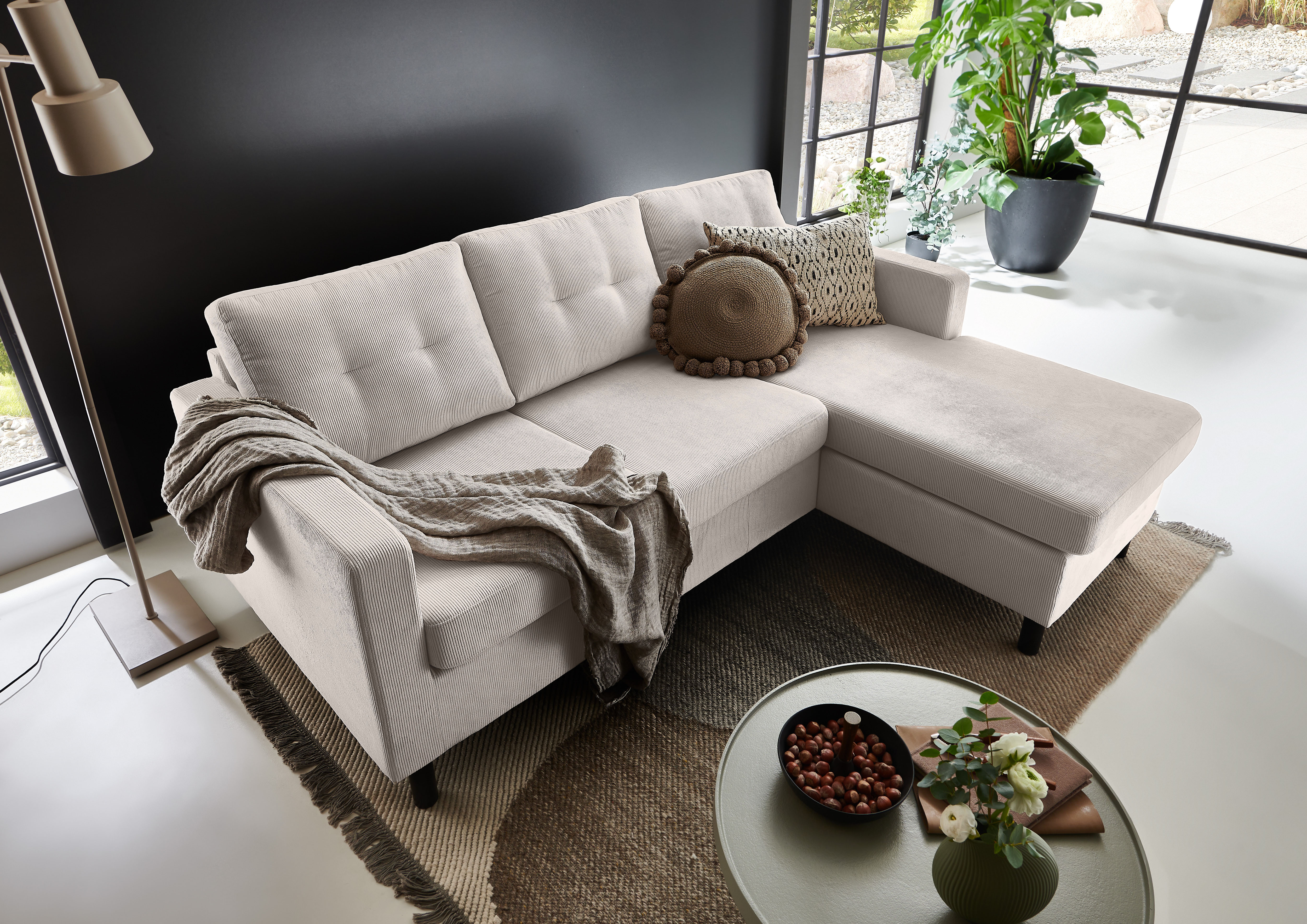 OTTO home Ecksofa "Tea L-Form" Ecksofa, frei im Raum stellbar und Recamiere beidseitig montierbar