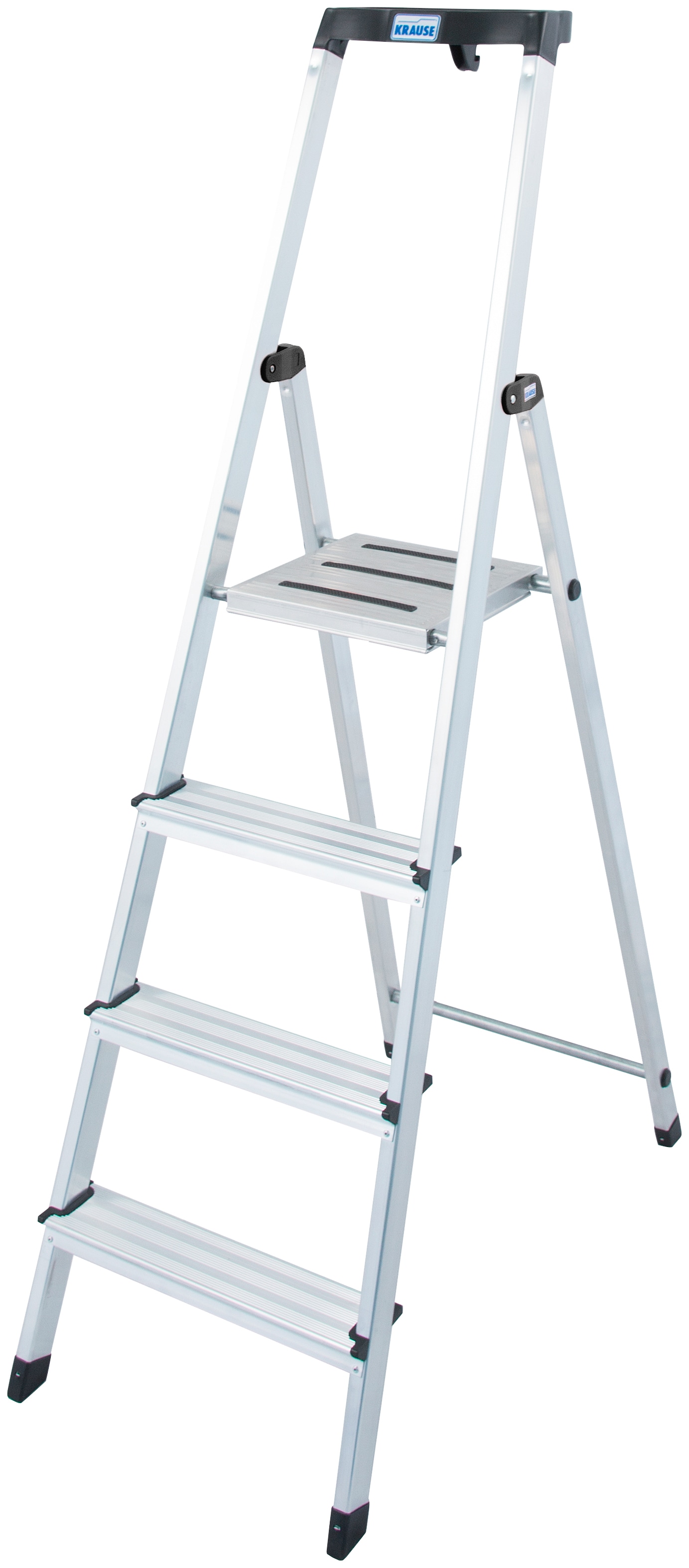 KRAUSE Stehleiter "Safety", Aluminium, 1x4 Stufen, Arbeitshöhe ca. 285 cm