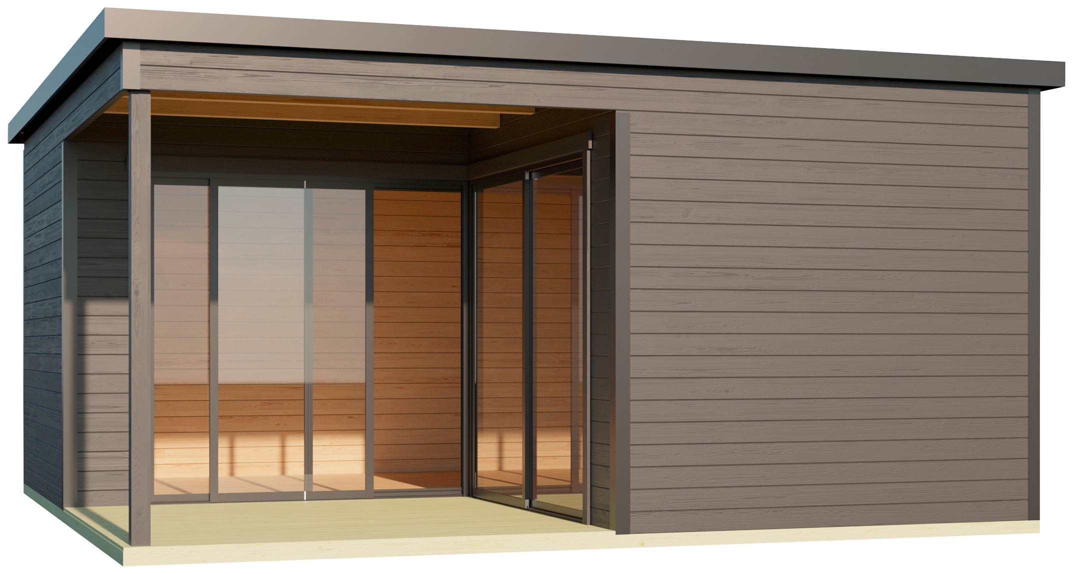 LASITA MAJA Gartenhaus "DOMEO 6 LOGGIA CARBONGRAU/ANTHRAZIT" mit Überdachun günstig online kaufen