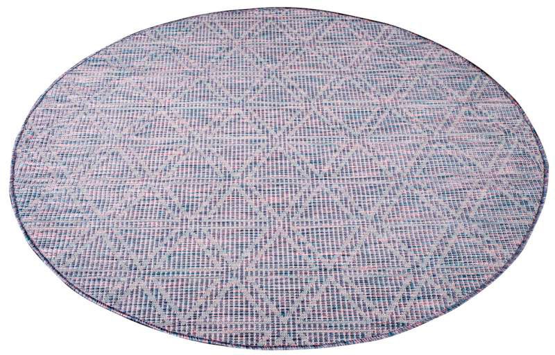 Carpet City Outdoorteppich »PALM3073«, rund, 5 mm Höhe, Wetterfest & UV-beständig, für Balkon, Terrasse, Küche, flach gewebt