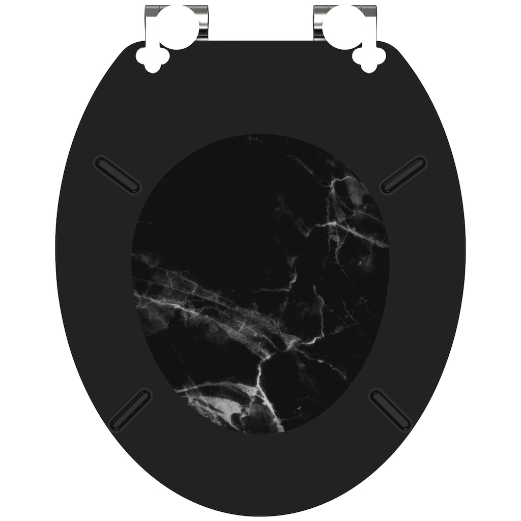 welltime WC-Sitz »Marmor«, hochwertiger FSC-zertifizierter Premium-Toilettendeckel mit Absenkautomatik