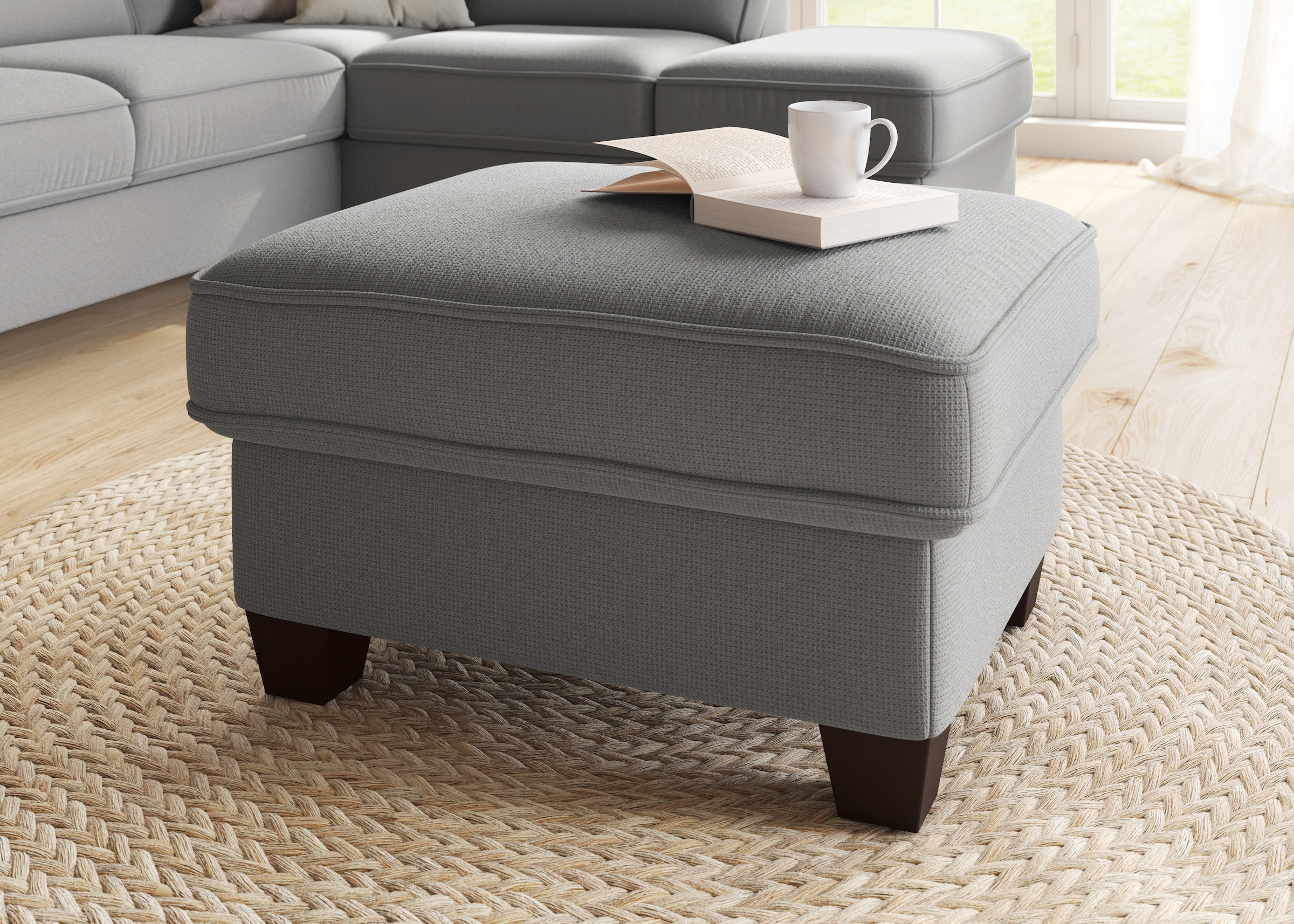 OTTO home Hocker "County" 1 Stk. tlg. mit Federkern und Stauraum, passend zur "County"-Serie