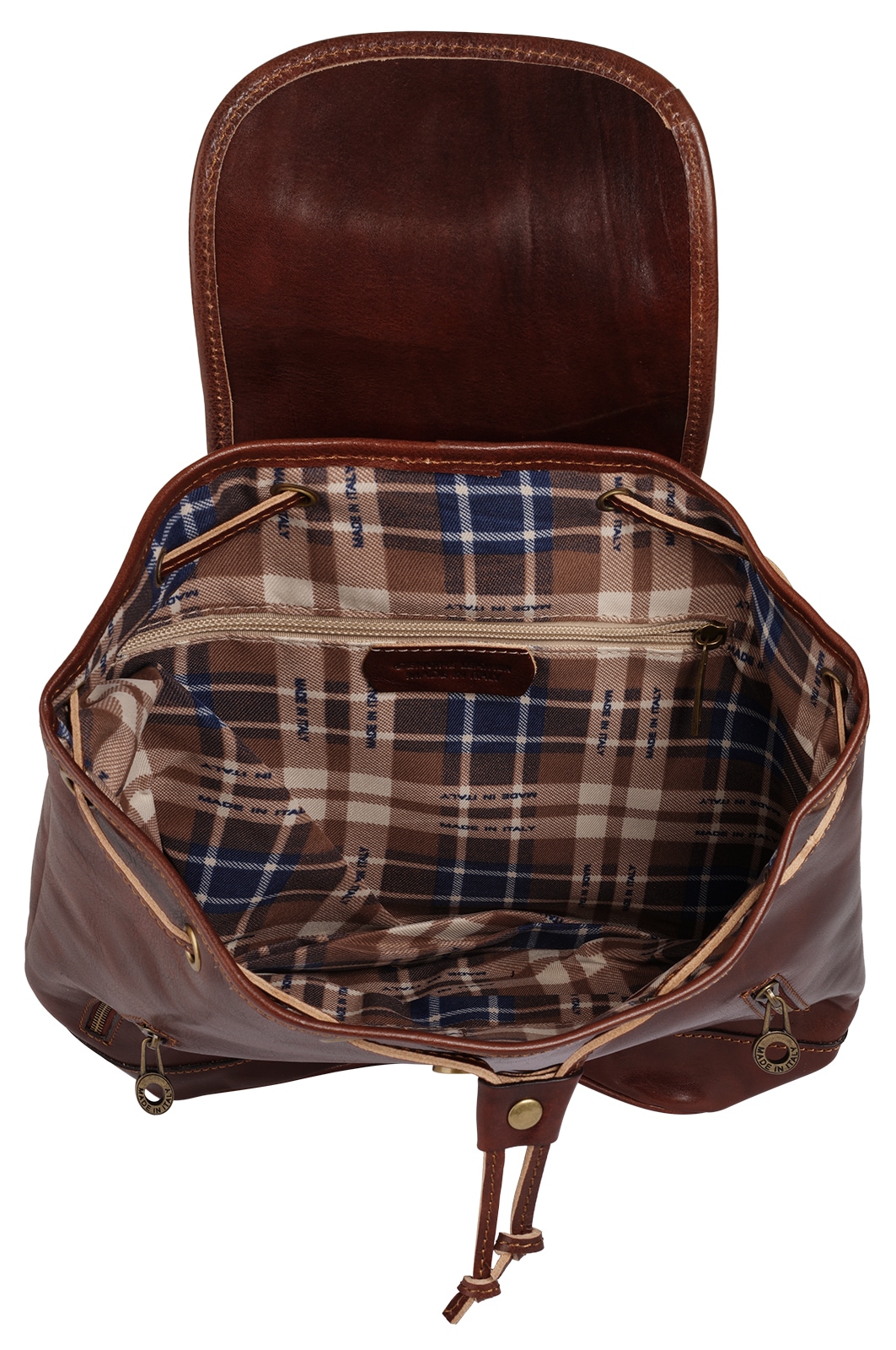 Piké Cityrucksack, echt Leder, Made in Italy