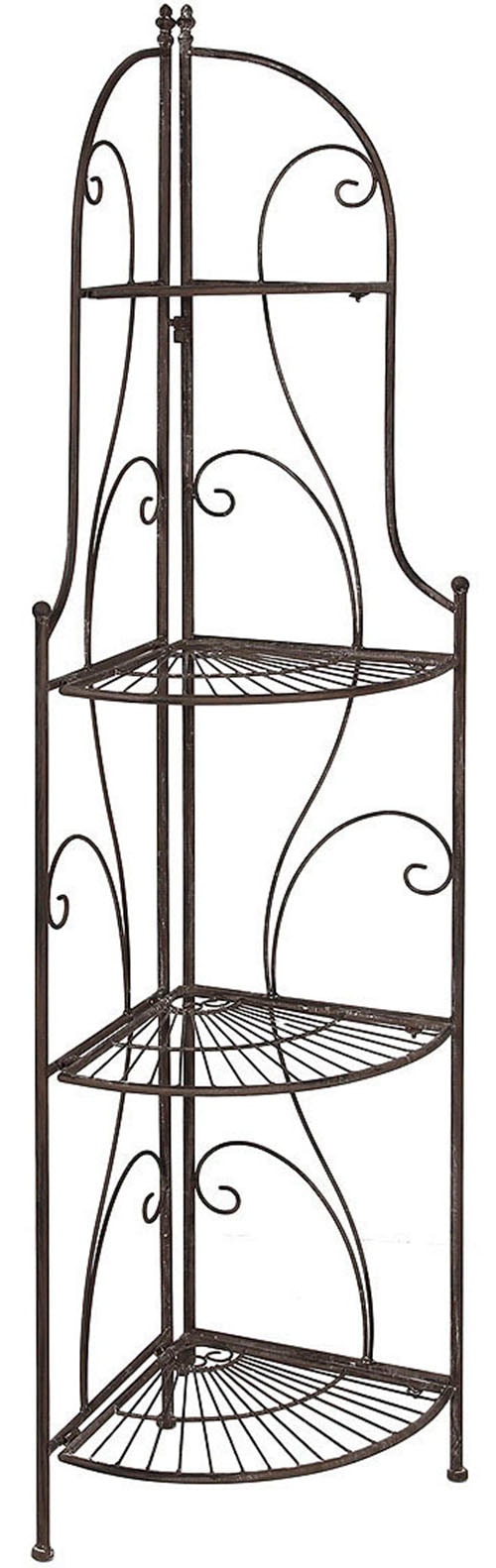 Ambiente Haus Standregal "Eckregal mit 4 Böden - Antikbraun 157 cm" 1 Stk. tlg.