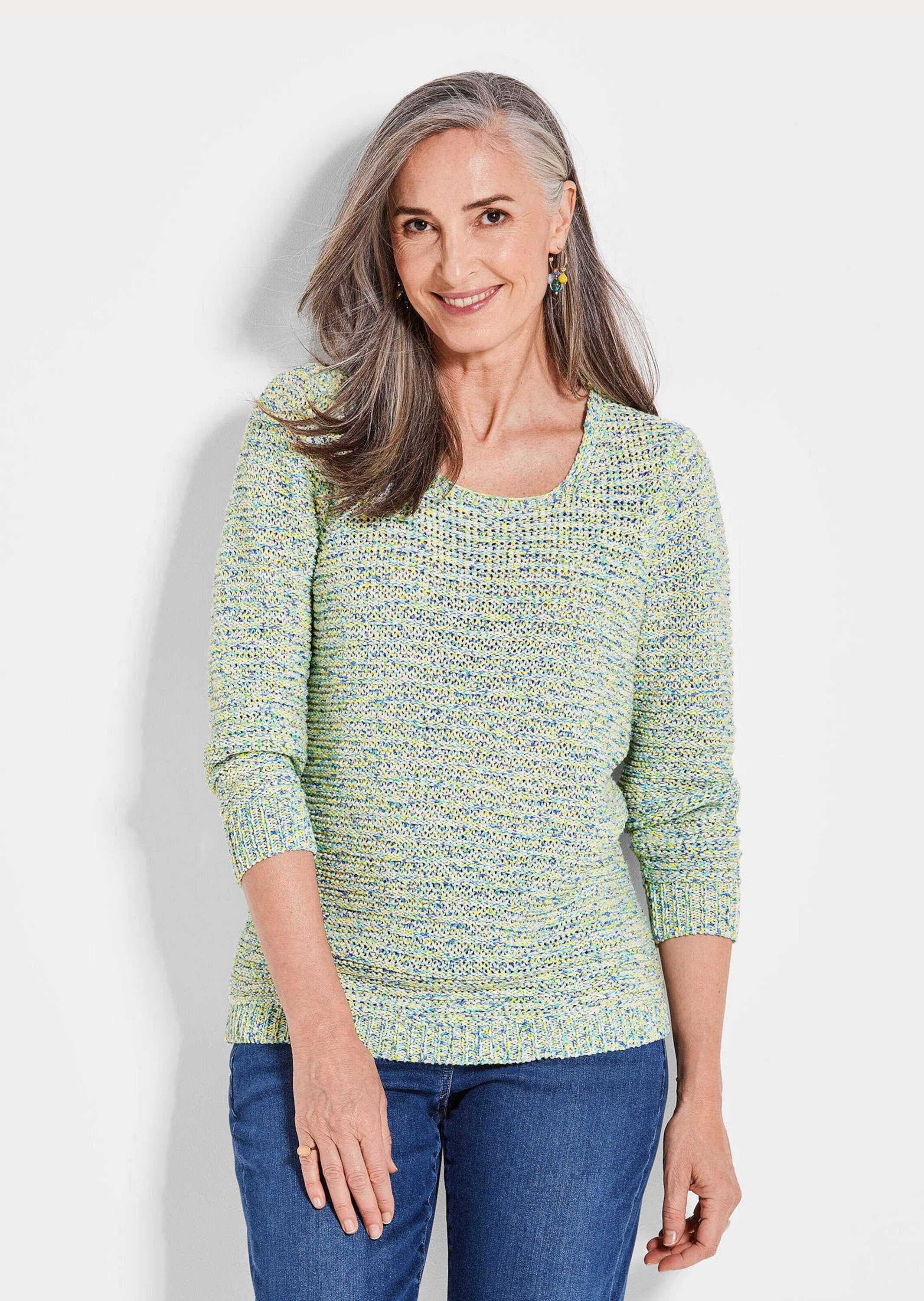 GOLDNER Rundhalspullover »Strickoberteil mit Multicolor-Effekt«