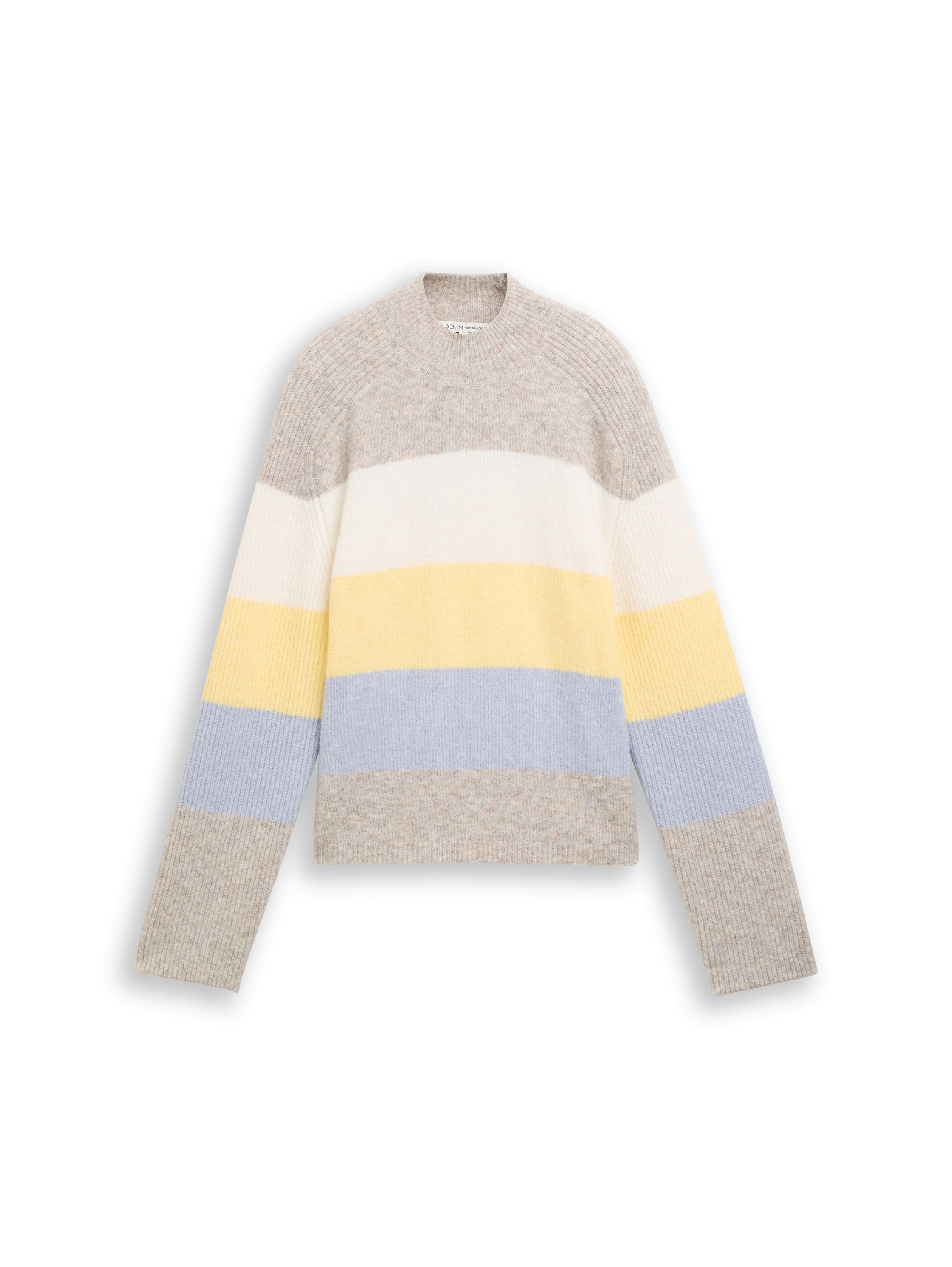 TOM TAILOR Denim V-Ausschnitt-Pullover mit Stehkragen