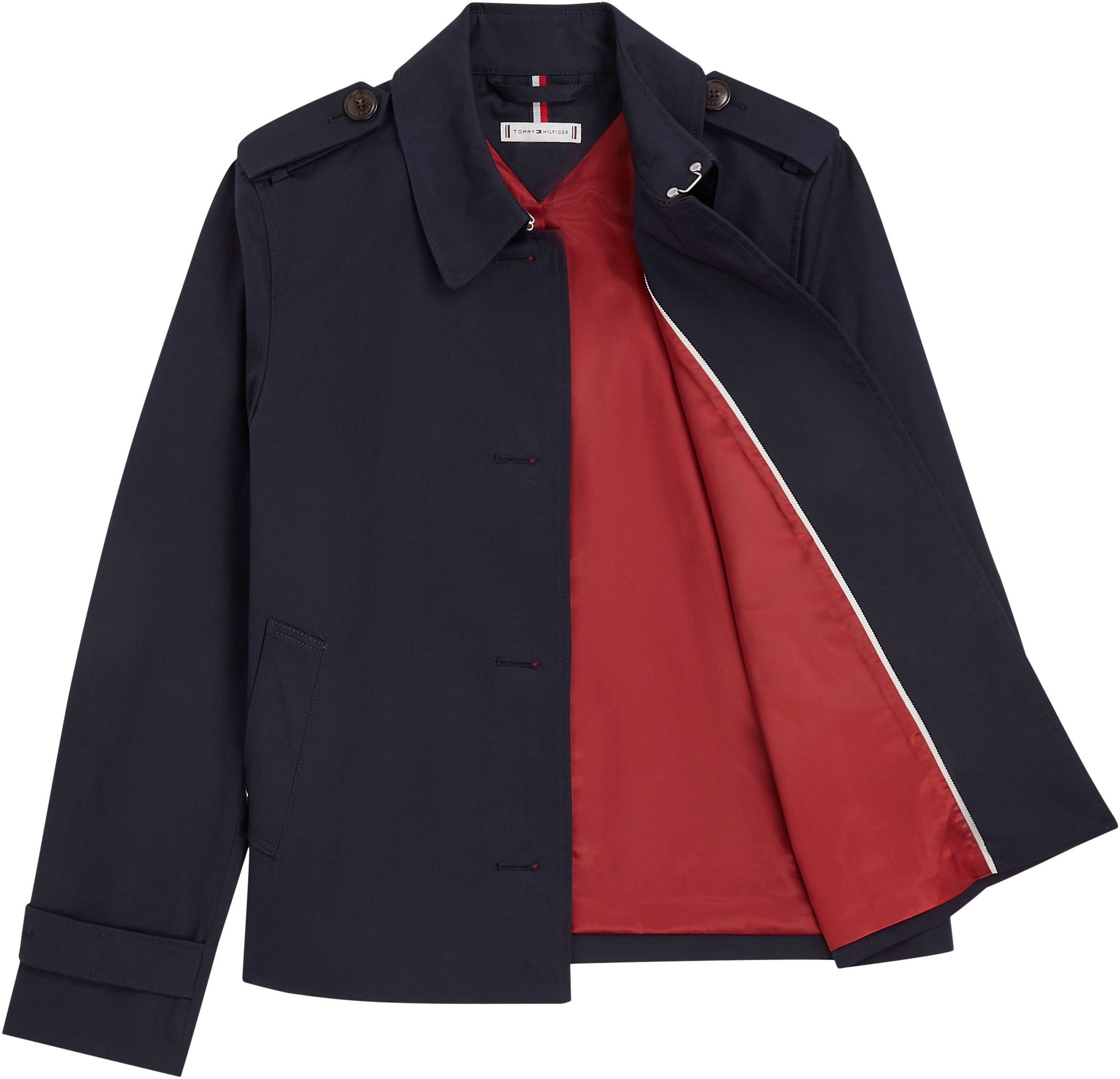 Tommy Hilfiger Kurzjacke »COTTON SB SHORT TRENCH«, mit typischen Trenchdetails