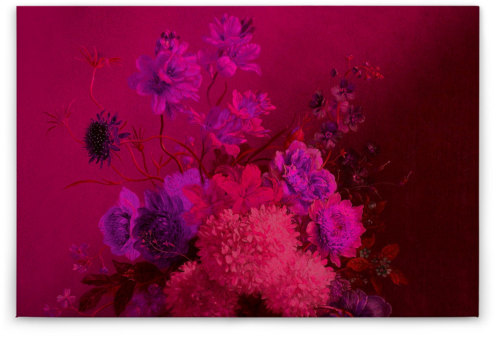 A.S. Création Leinwandbild »bouquet vibrant«, Blumen, (1 St.), Keilrahmen Bild Blumen-Strauß Floral