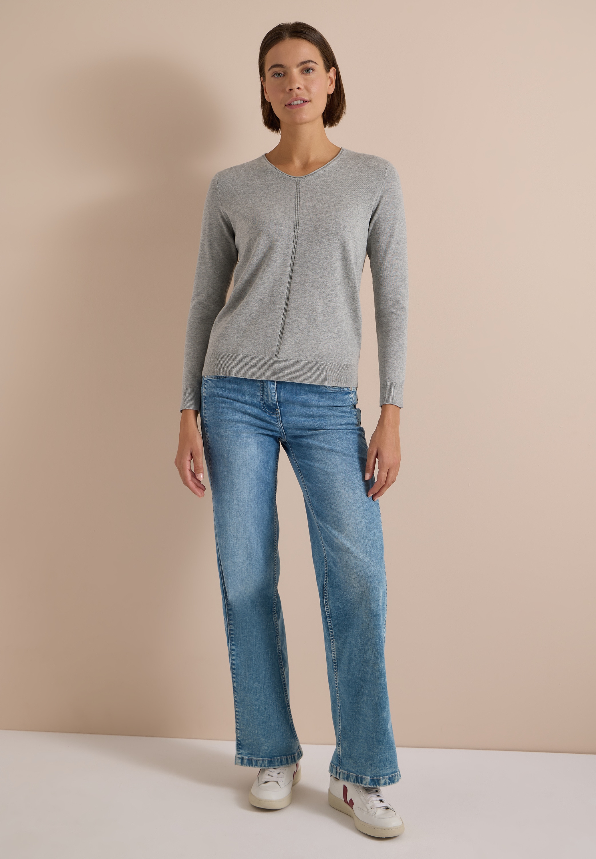 Cecil V-Ausschnitt-Pullover im soften Baumwoll-Mix