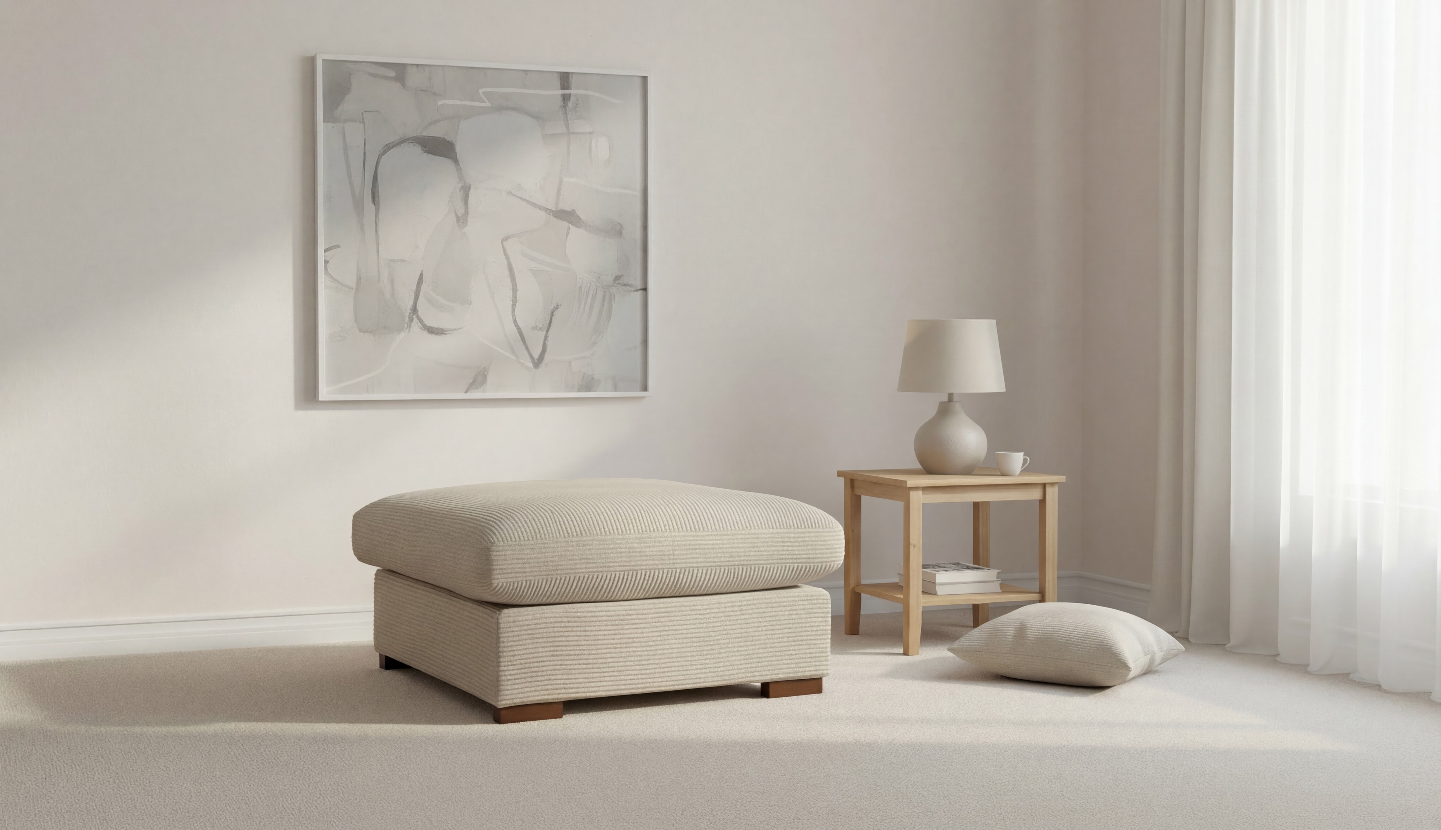 OTTO home Polsterhocker "Coray" mit Federn und Daunen