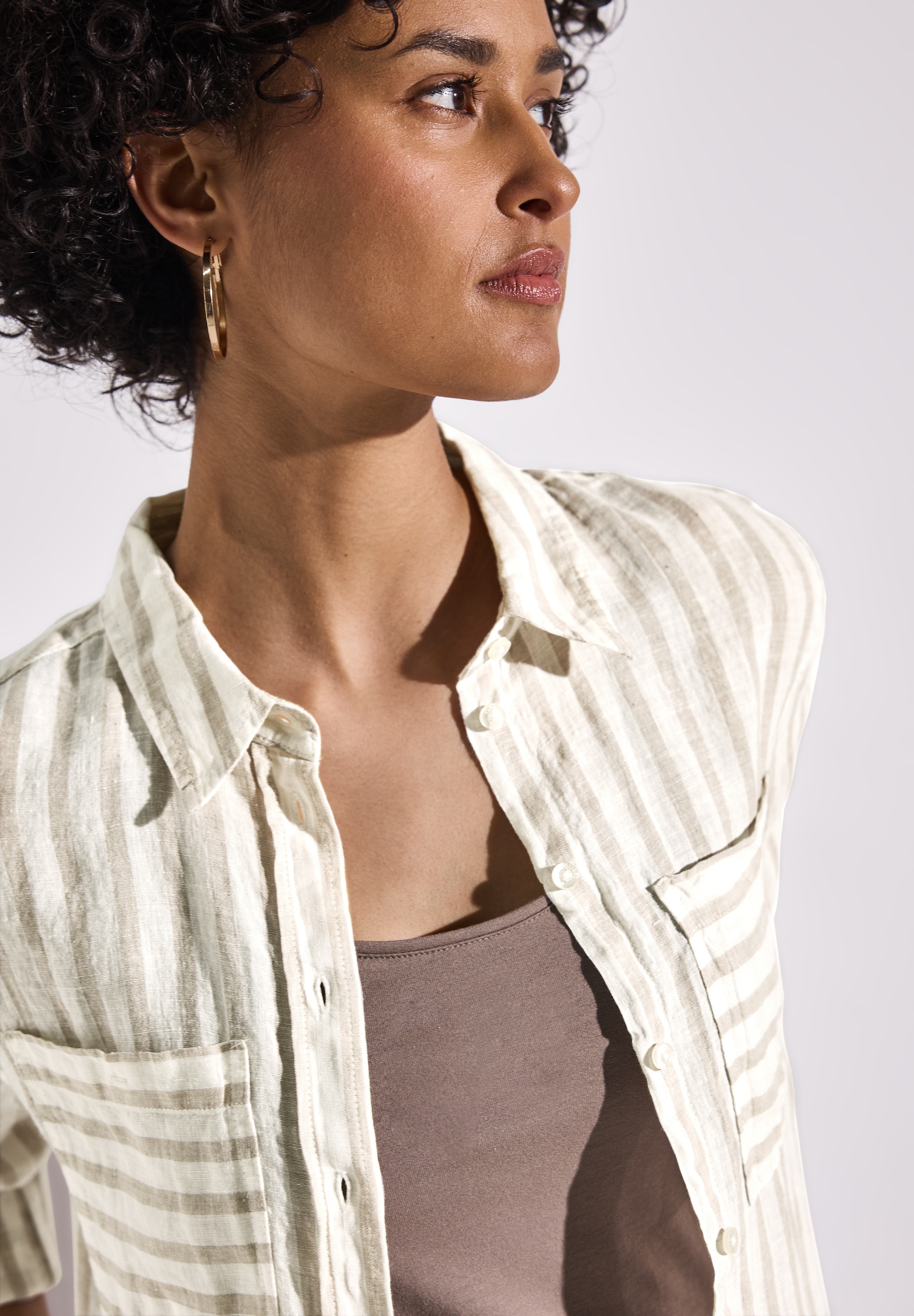 STREET ONE Hemdbluse, mit Streifen Muster