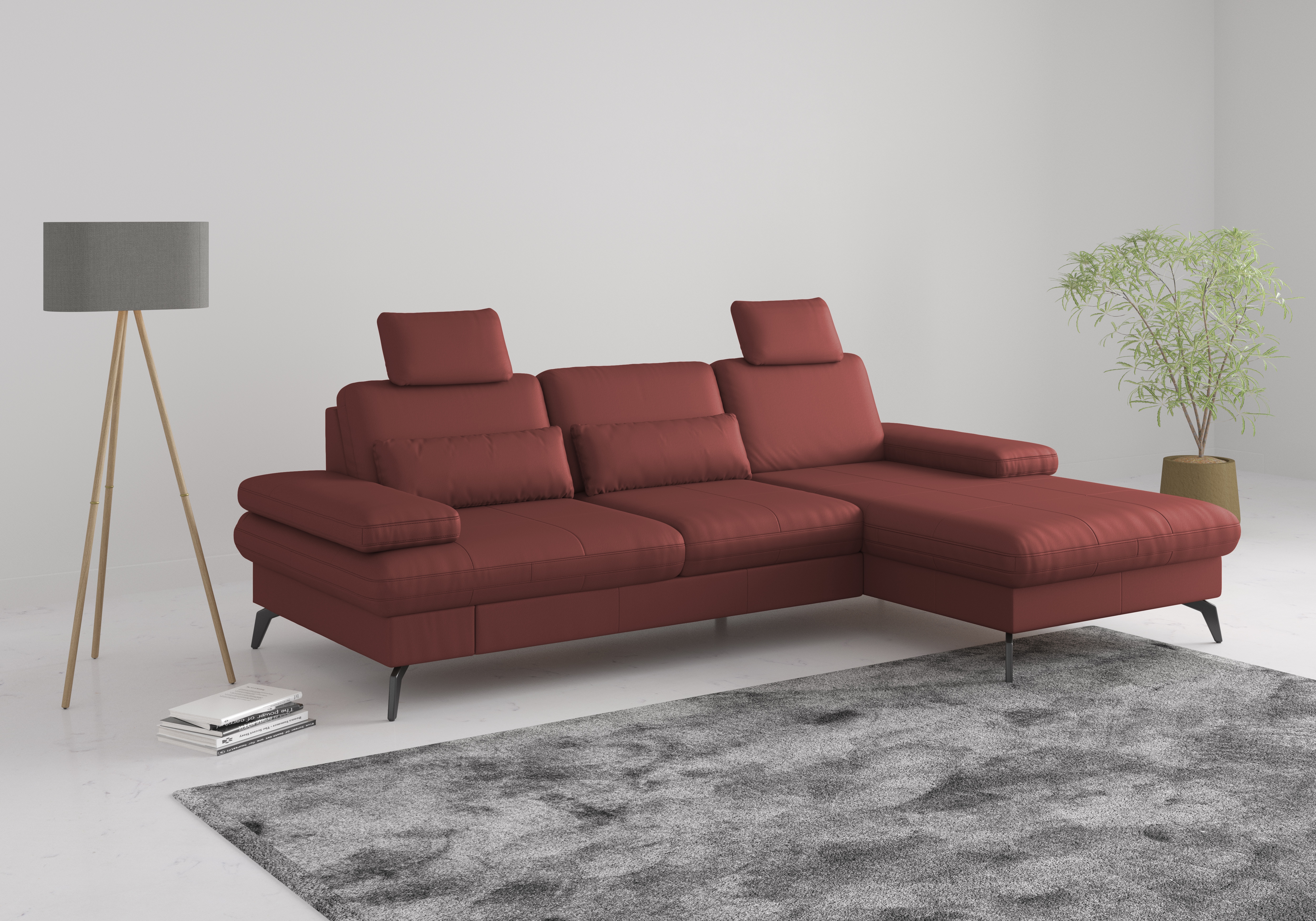 sit&more Ecksofa "Morris L-Form, inkl. Sitztiefenverstellung" wahlweise mit Armteilverstellung, Schlaffunktion & Bettkasten