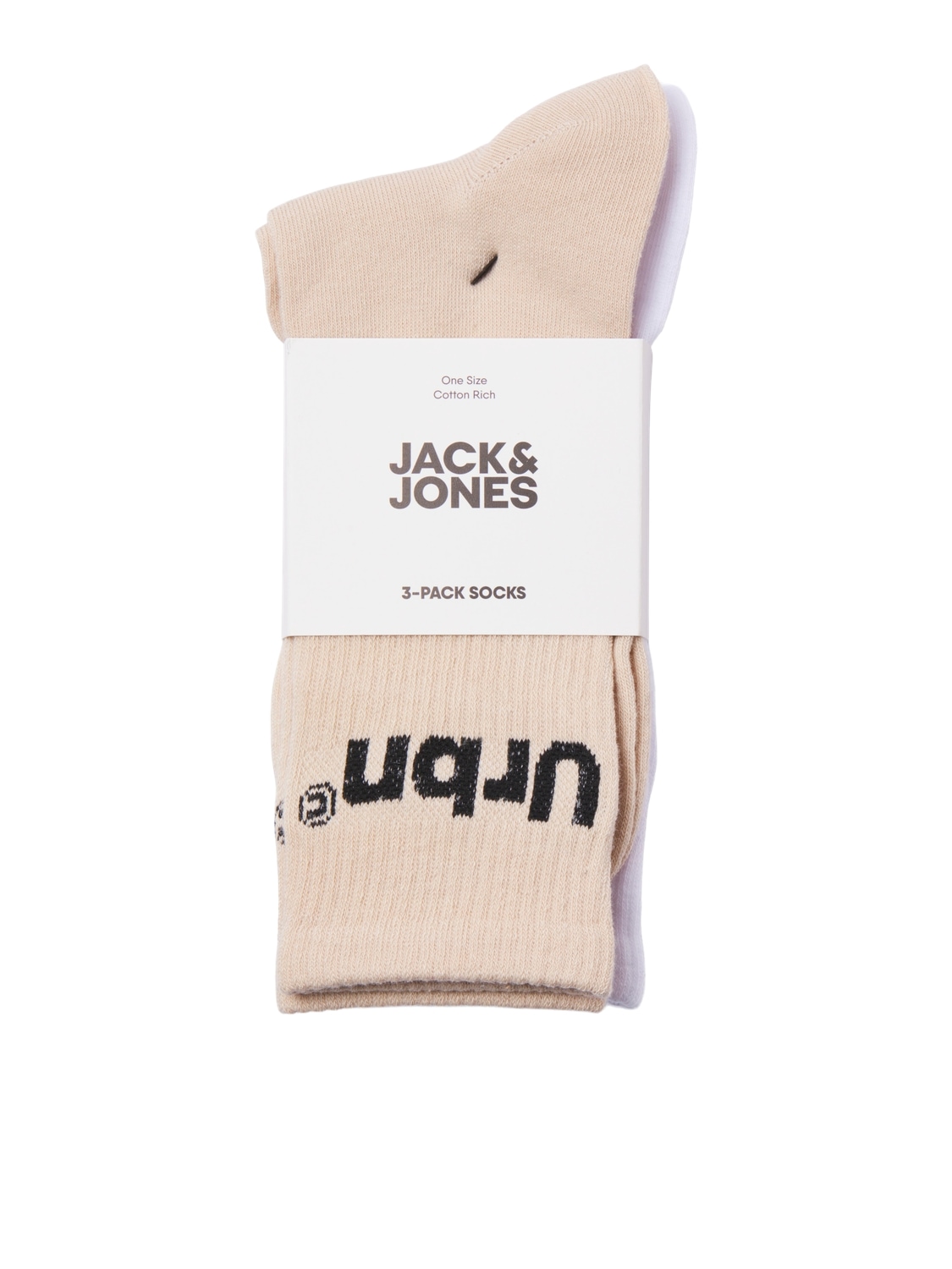 Jack & Jones Freizeitsocken »JACURBN TENNIS SOCKS 3 PACK SN«, (Packung, 3 Paar), mit Schriftzug
