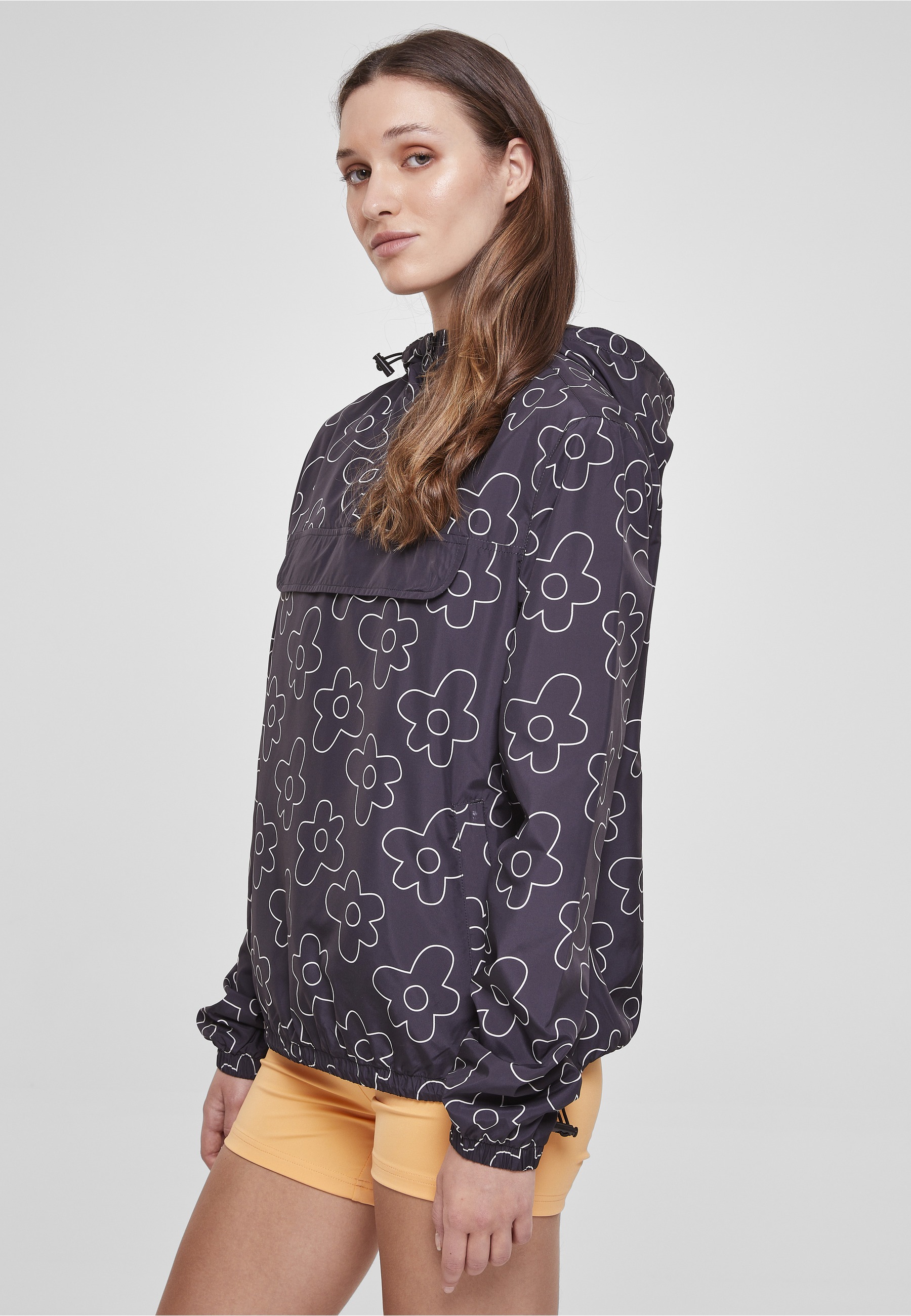 URBAN CLASSICS Langmantel »Urban Classics Damen Ladies AOP Pullover Jacket«