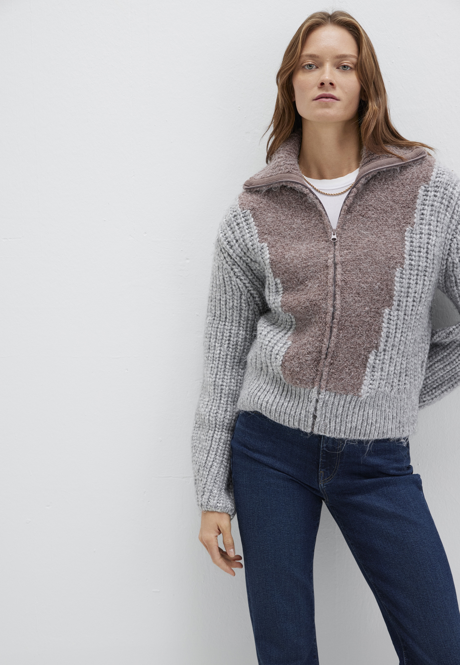 Mavi Strickpullover »FULL ZIP SWEATER« Sweatshirt mit Zip