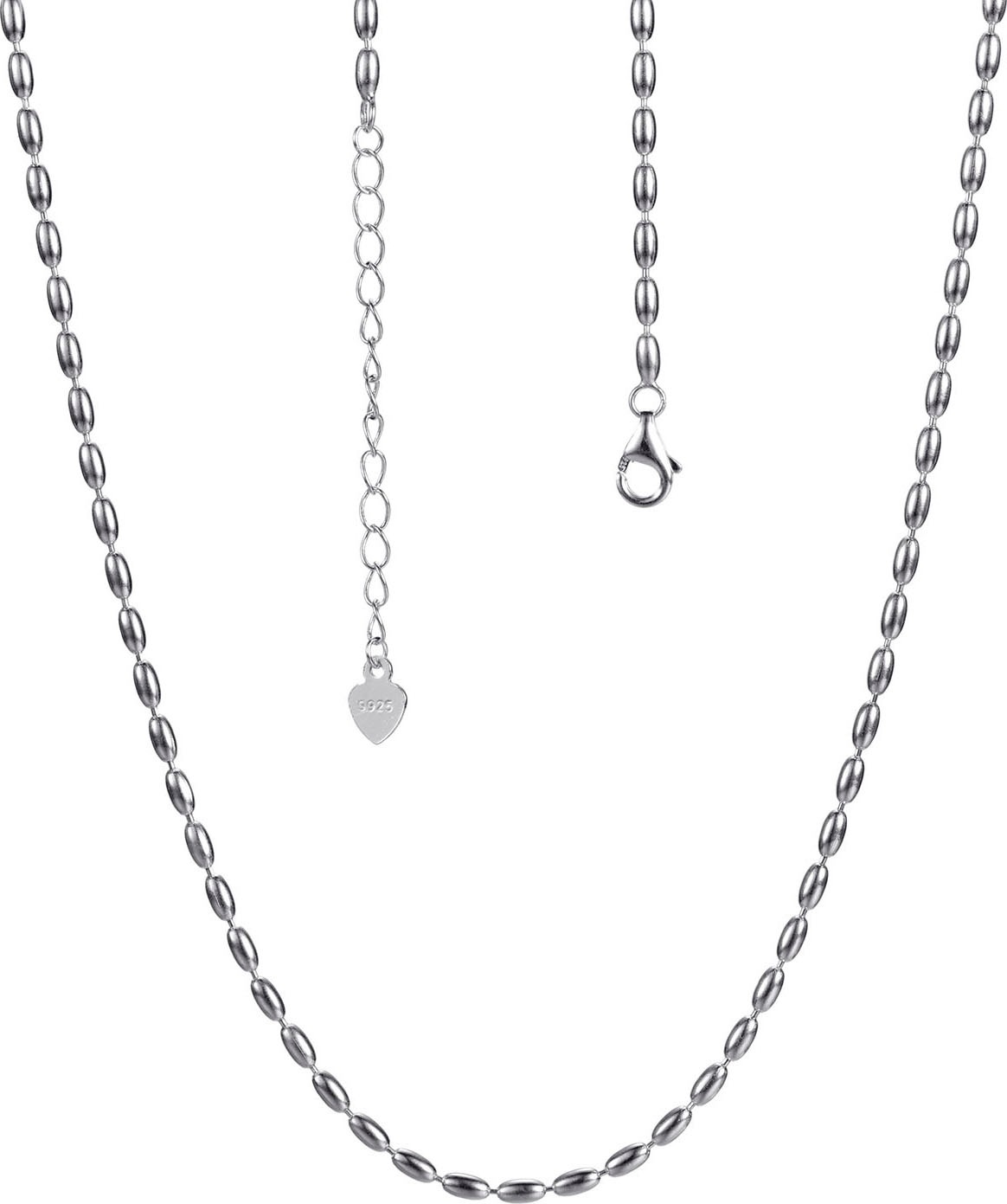 FIRETTI Damen Silberkette "Schmuck Geschenk Silber 925 Armband Kette Fußkette Olivenkette oval", 55, Silber 925 (Sterlingsilber), B: 2mm, silber,