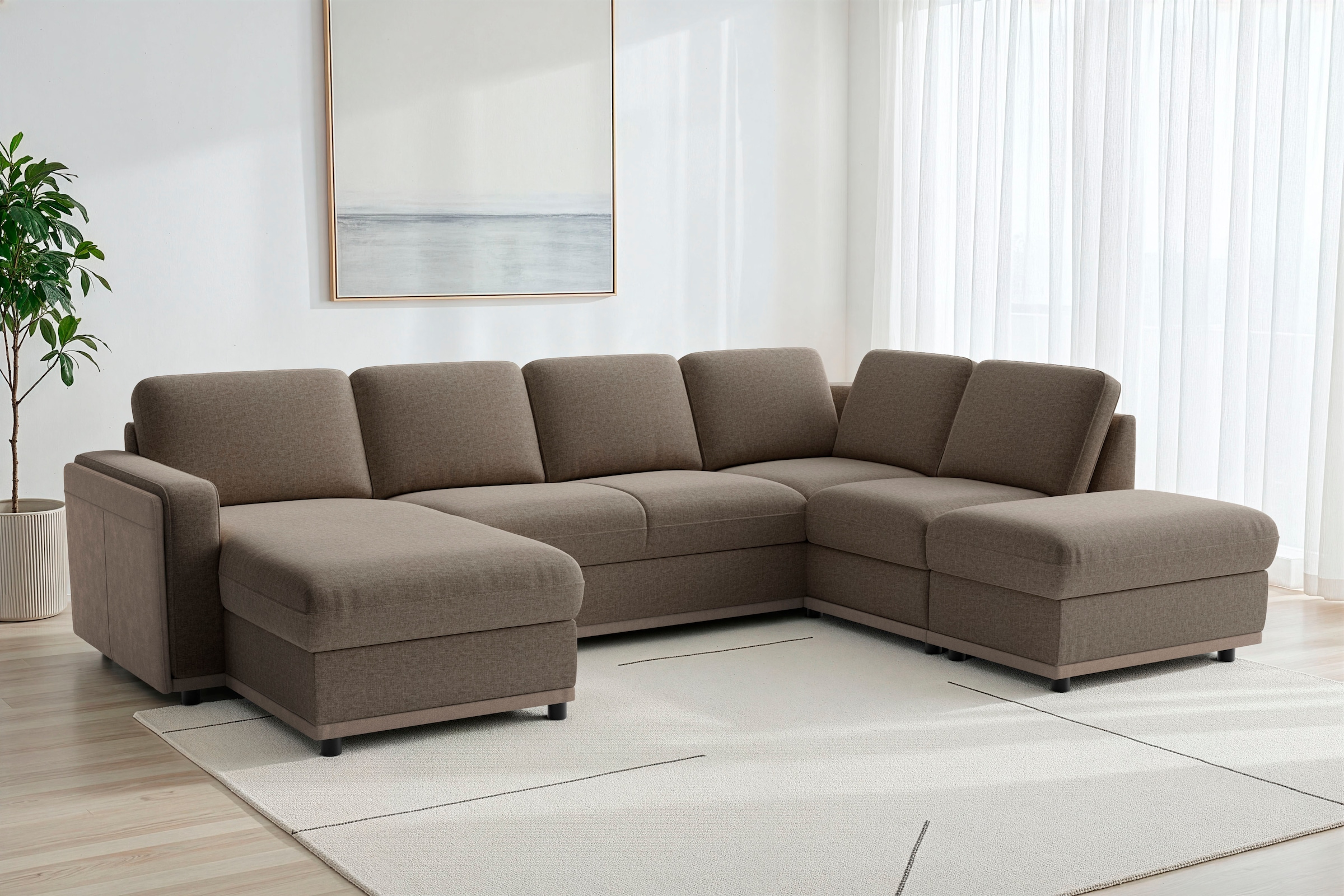 sit&more Wohnlandschaft "Cordoba" wahlweise mit Schlaffunktion und Bettkasten oder Stauraum