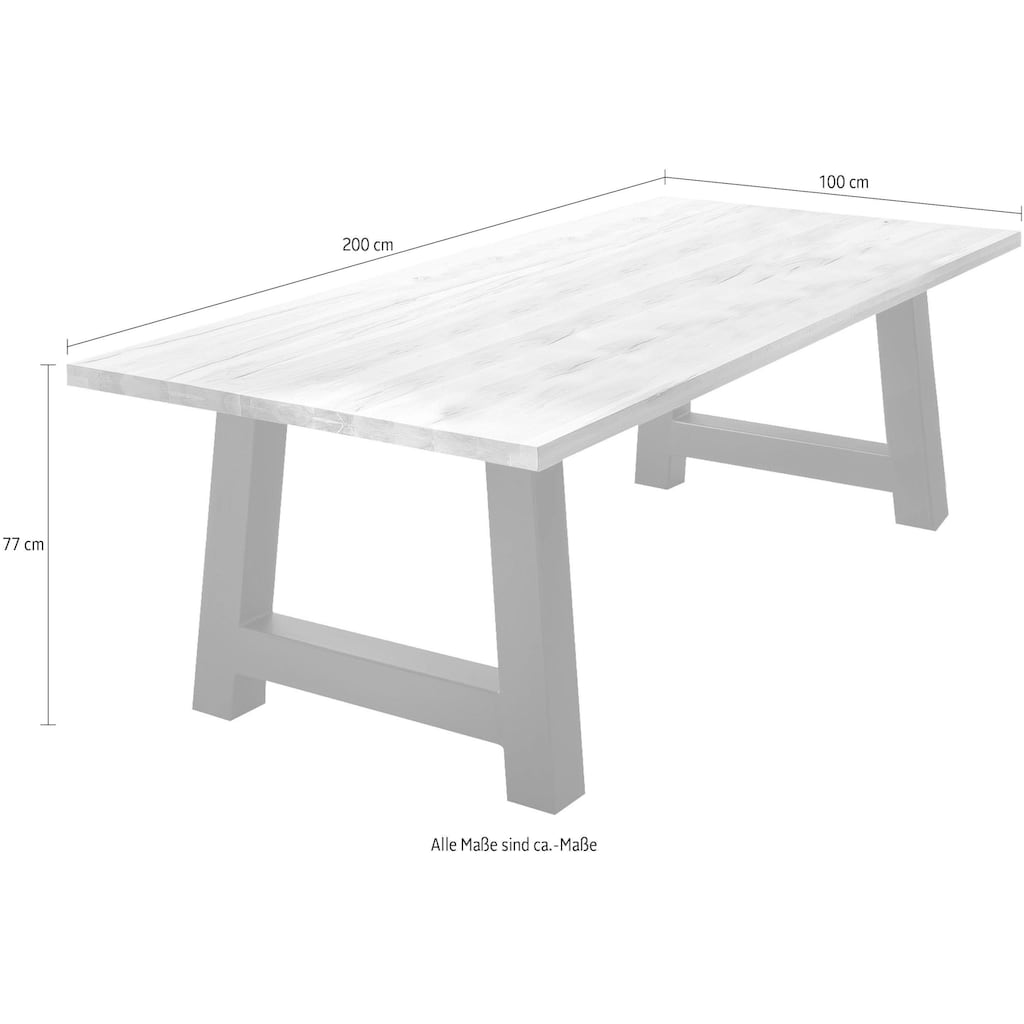 Home affaire Esstisch »New York«, Balkeneiche massiv mit ausdrucksstarker Holzoptik