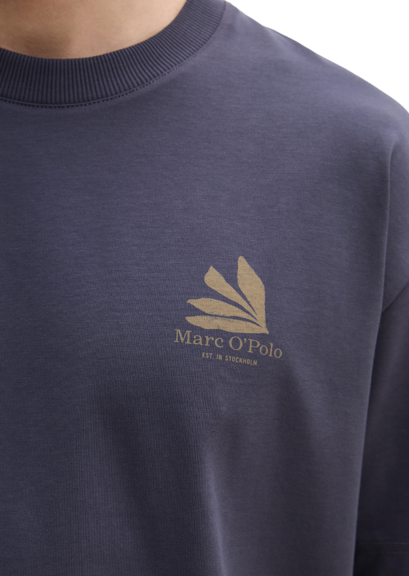 T-Shirt MARC O'POLO, Damen, Gr. M, waikawa blau, Jersey, Obermaterial: 100% Baumwolle, loose fit, Rundhals, Shirts T-Shirt, loose fit mit Rückenprint 7