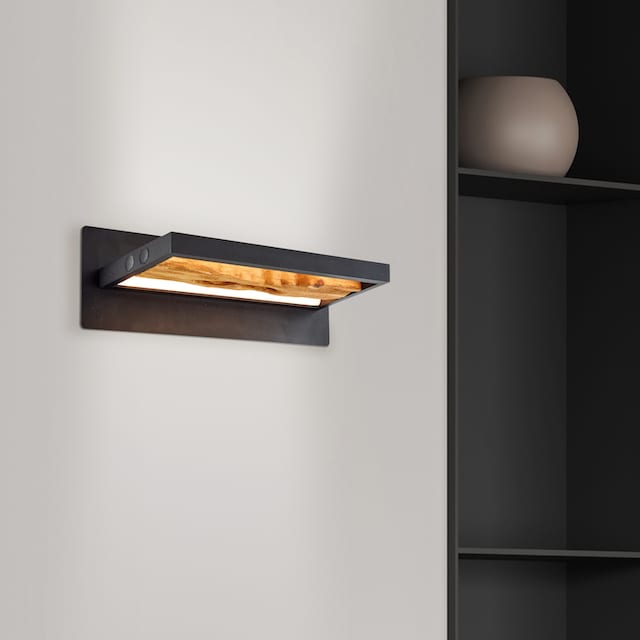 Brilliant LED Wandleuchte »Chaumont«, Breite 35 cm, 930 lm, Aluminium/Metall /Holz, schwarz/holz | BAUR