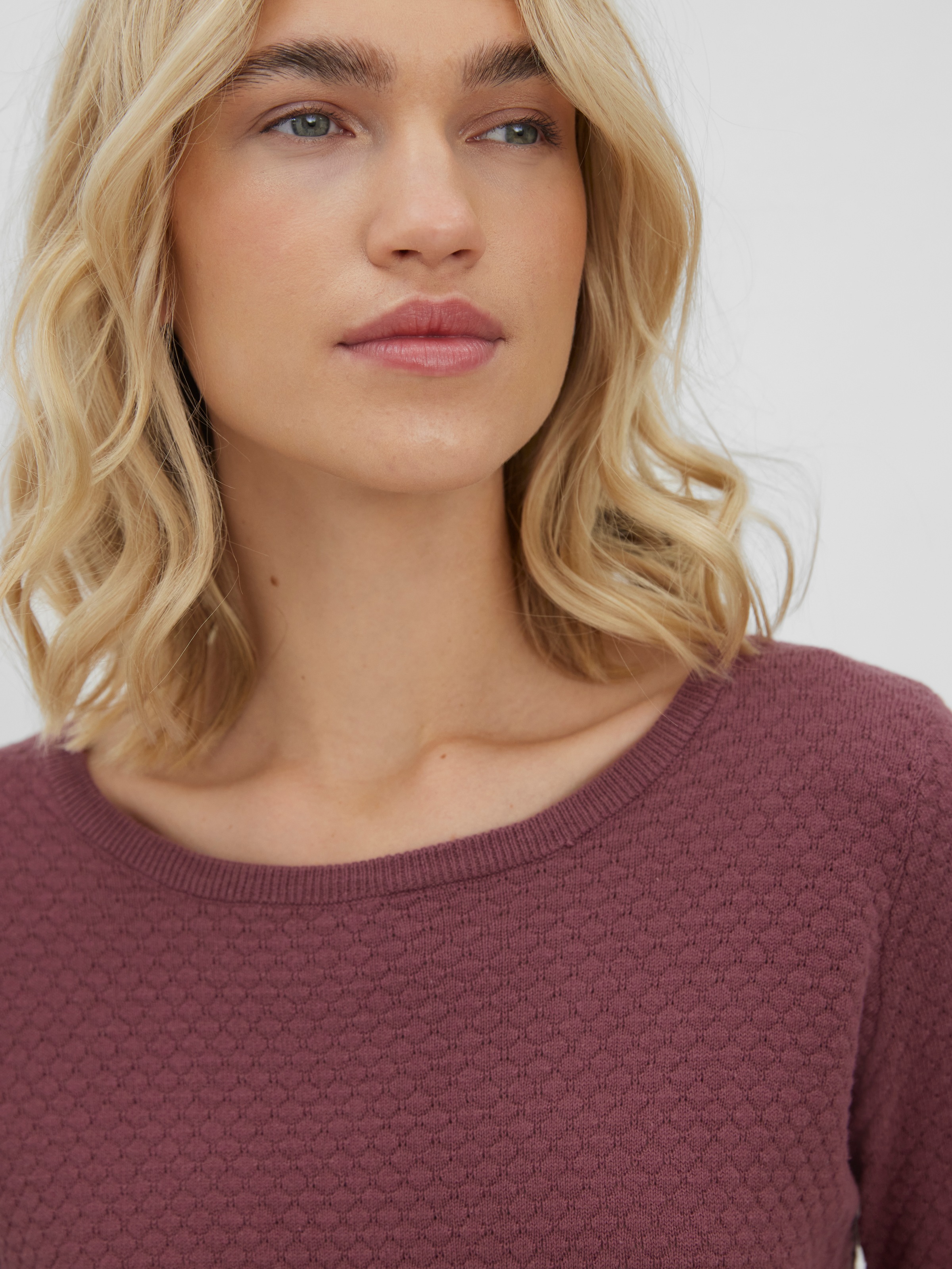 Vero Moda Rundhalspullover "VMCARE STRUCTURE LS O-NECK BLOU NOOS" günstig online kaufen