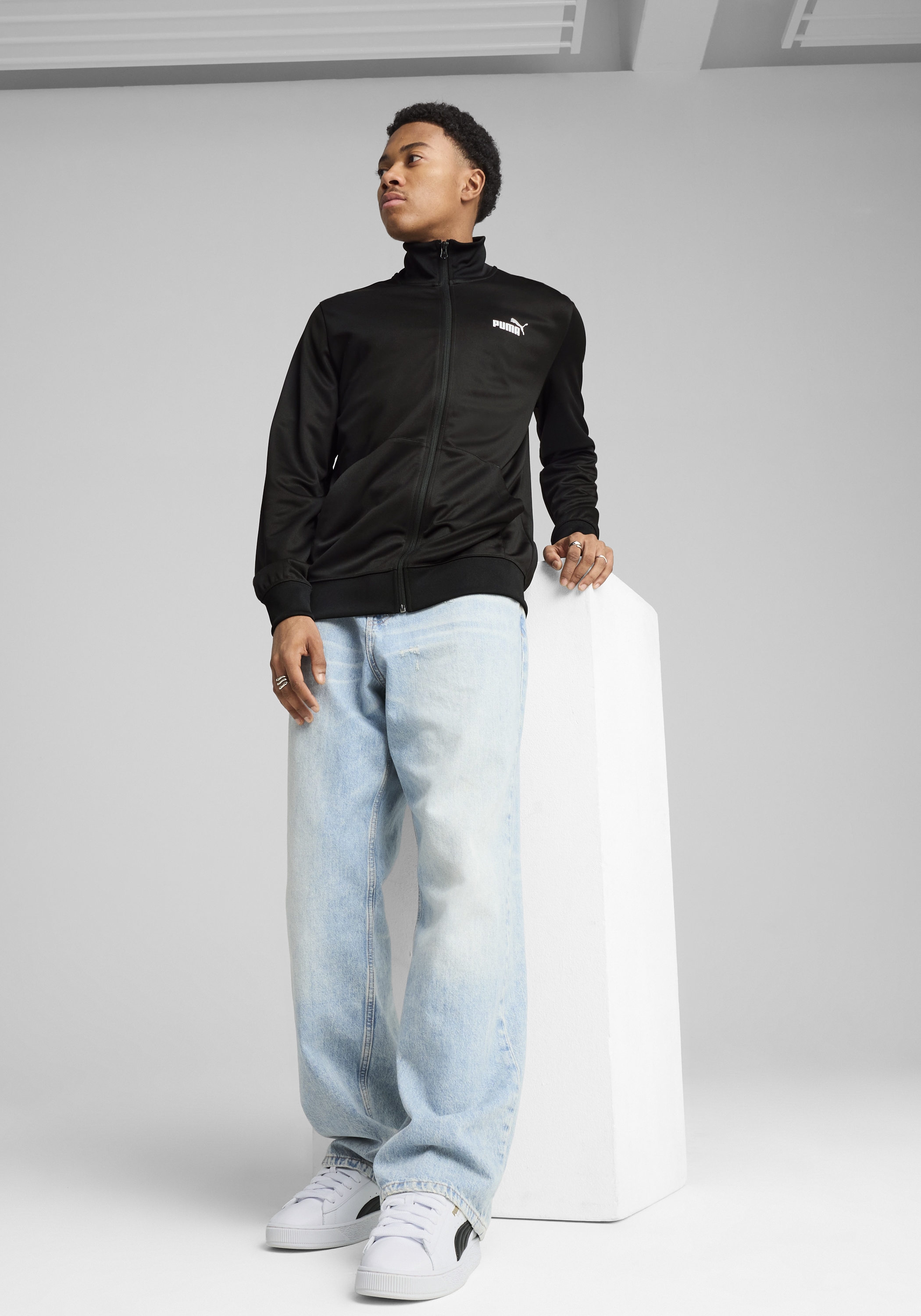 PUMA Trainingsjacke »ESS NO. 1 LOGO POLY TRACK JACKET« ohne Kapuze mit Eingrifftaschen, mit DryCELL-Technologie, atmungsaktiv