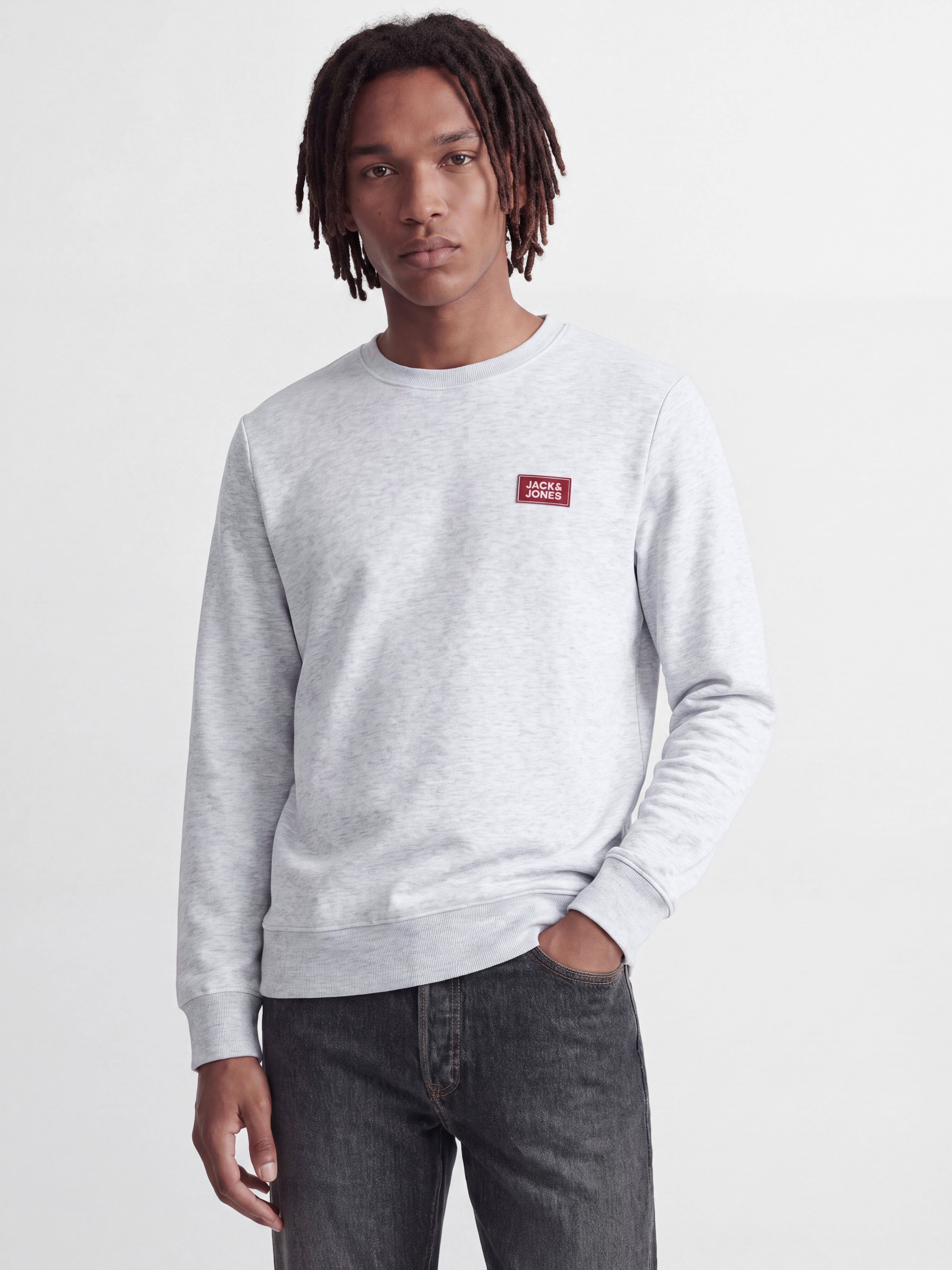 Jack & Jones Sweatshirt "JJRUSH SWEAT CREW NECK", Baumwollmischung, regular fit
