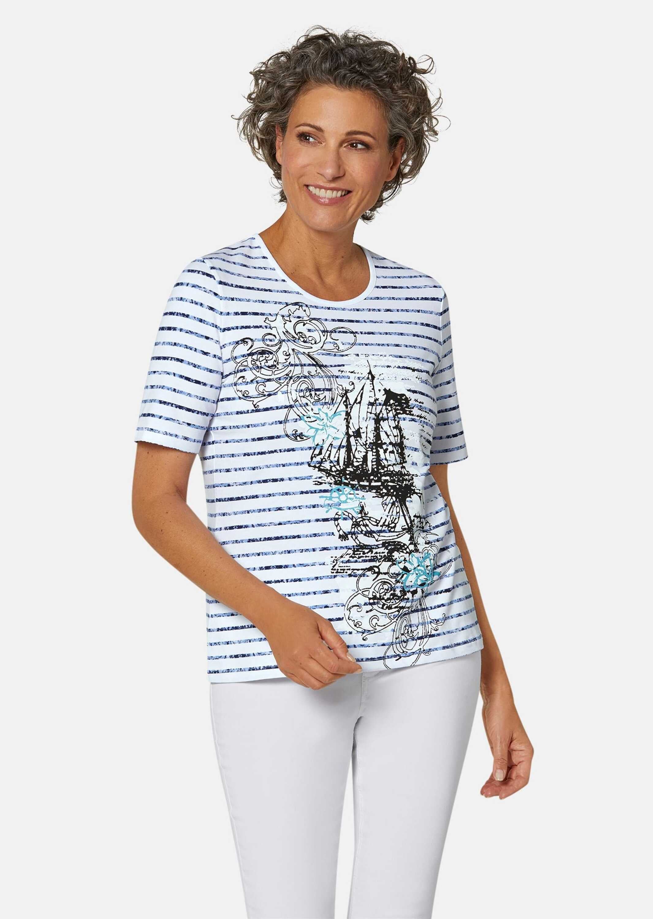 GOLDNER Print-Shirt »Druckshirt Ringelshirt mit aufregendem Motiv«