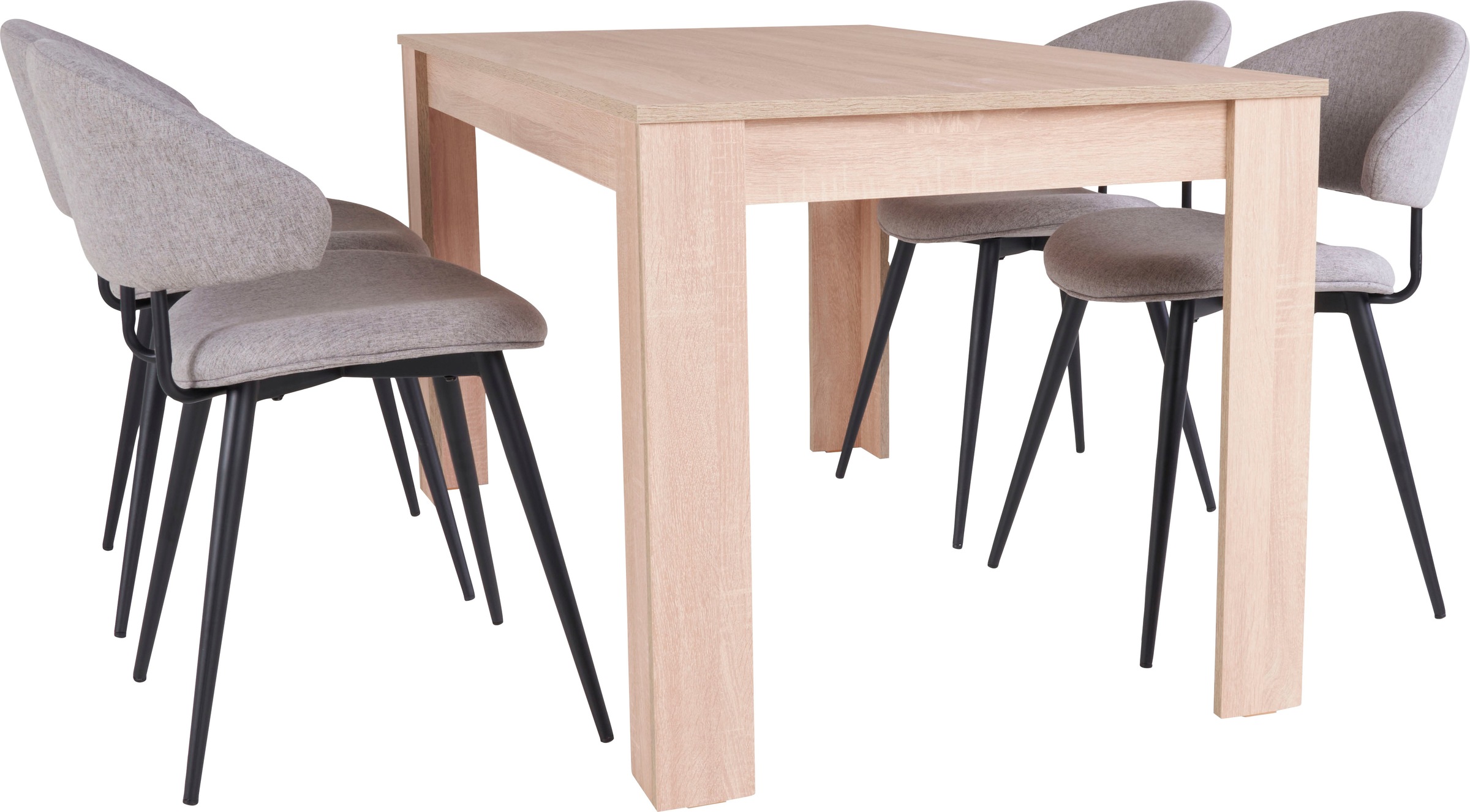 Homexperts Esszimmerstuhl, (Set), 2 St., Webstoff, Webstoff, Schwarz Eisenfüße, B 52 T 54 H 80 cm, Ohne Armlehne