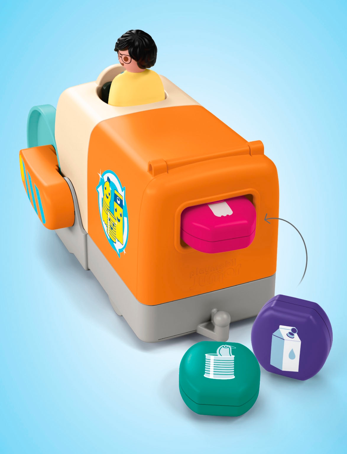 Playmobil® Konstruktions-Spielset »Spaßiges Müllsammelfahrzeug (71774), Junior«, (5 St.), Made in Europe