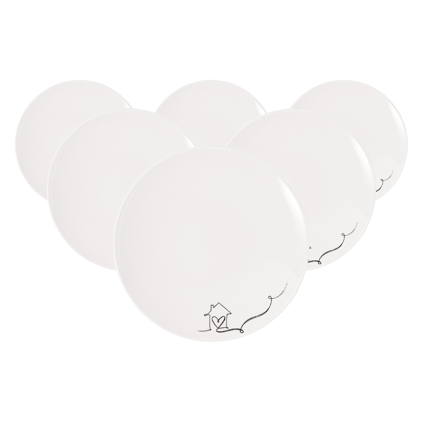 Villeroy & Boch Frühstücksteller "Frühstücksteller Statement Lines ø 21,2 cm 6er Set weiß"