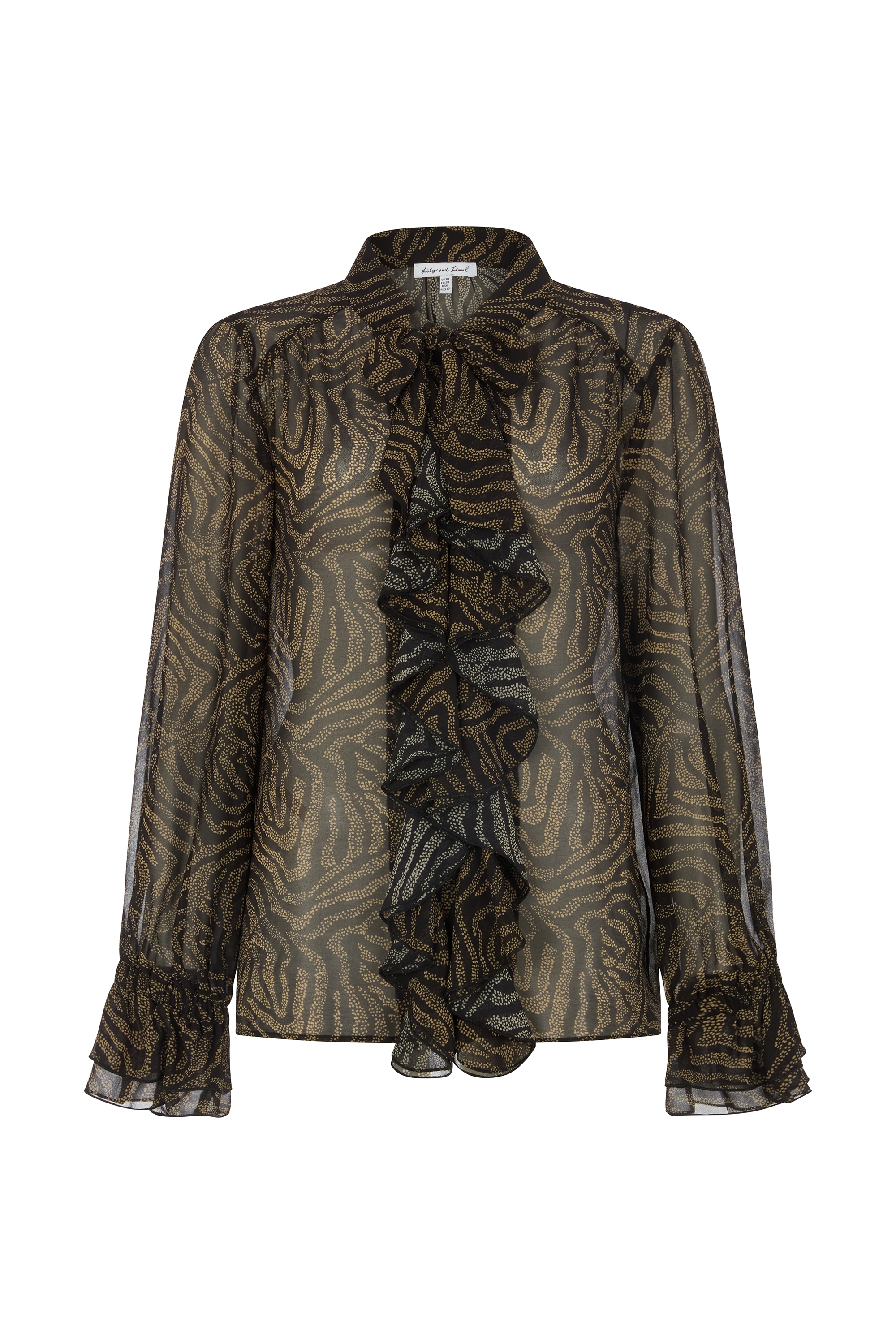 Lily and Lionel Hemdbluse "Zendaya Ruffle Detail Zebra Print Shirt Damen" günstig online kaufen