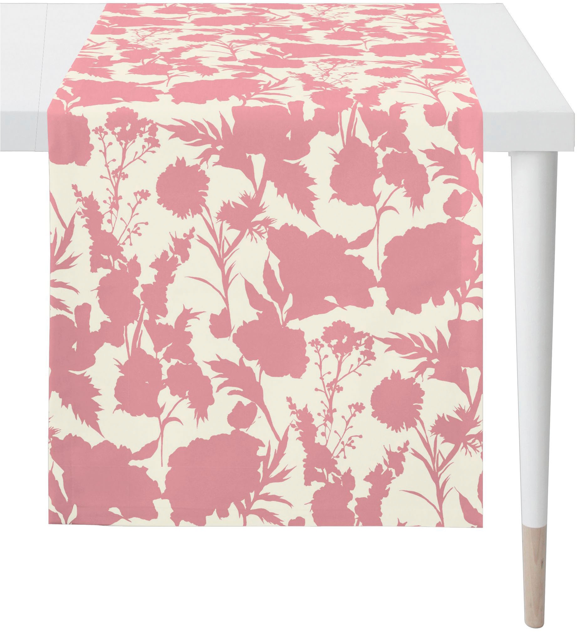 APELT Tischdecke "7002" Stilisierte Sommerblüten als Faux-Uni all-over