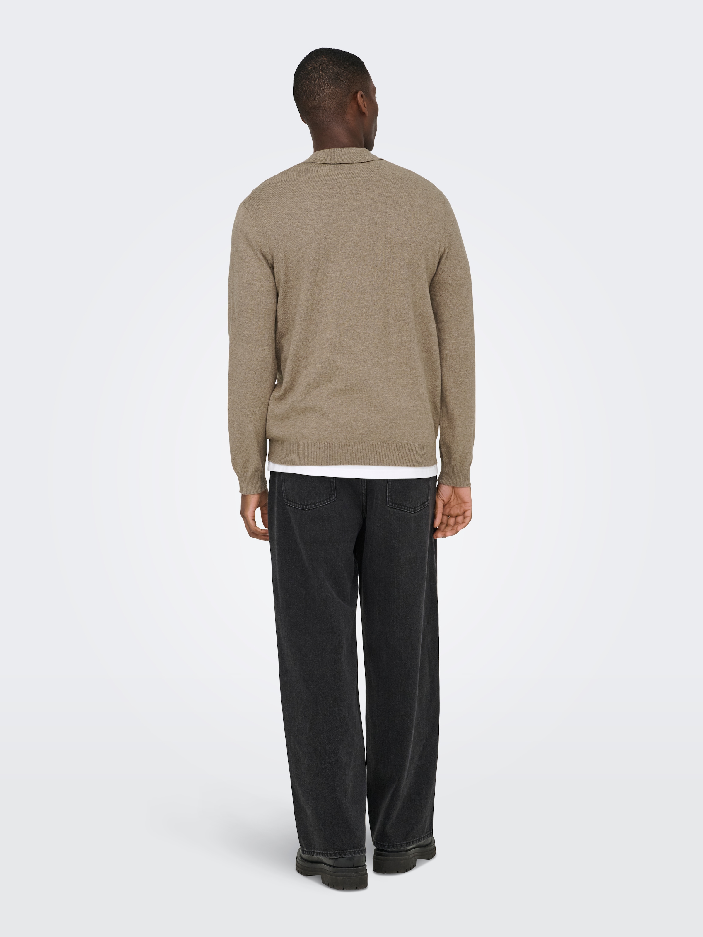ONLY & SONS Polokragenpullover »ONSLOUI REG 12 LS MEL POLO KNIT«