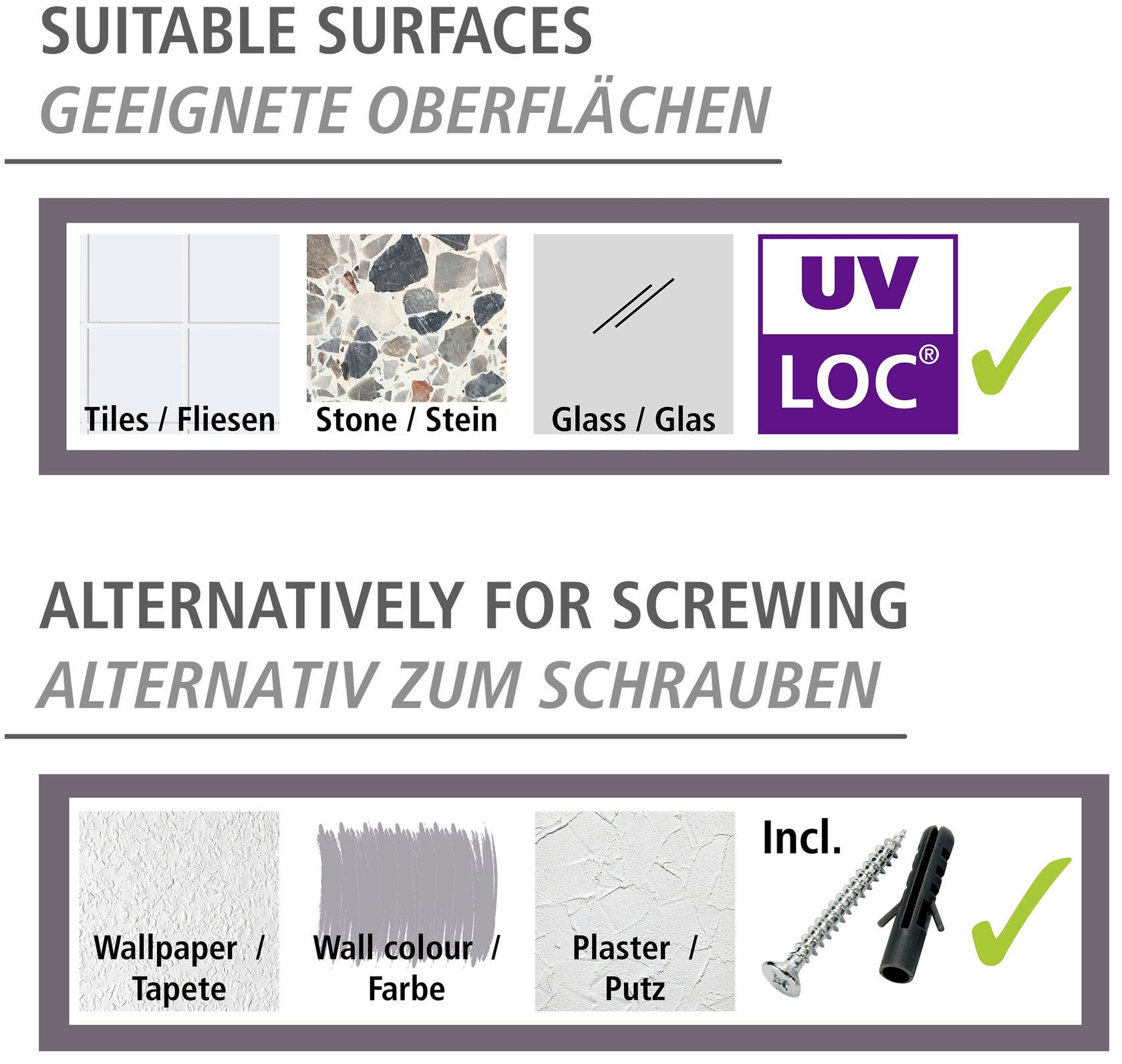 WENKO Doppelhaken »UV-Loc® Udine«, ohne Bohren