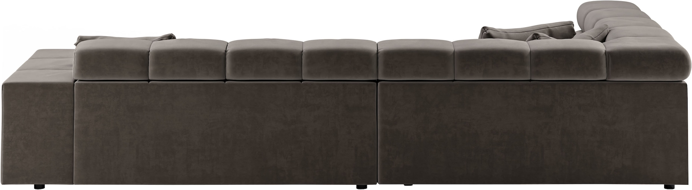 INOSIGN Ecksofa »Ancona incl. Kopfteilverstellung, Zierkissen Breite 319cm, L-Form«, wahlweise motorische Sitztiefenverstellung, auch in Cord + Easy Care