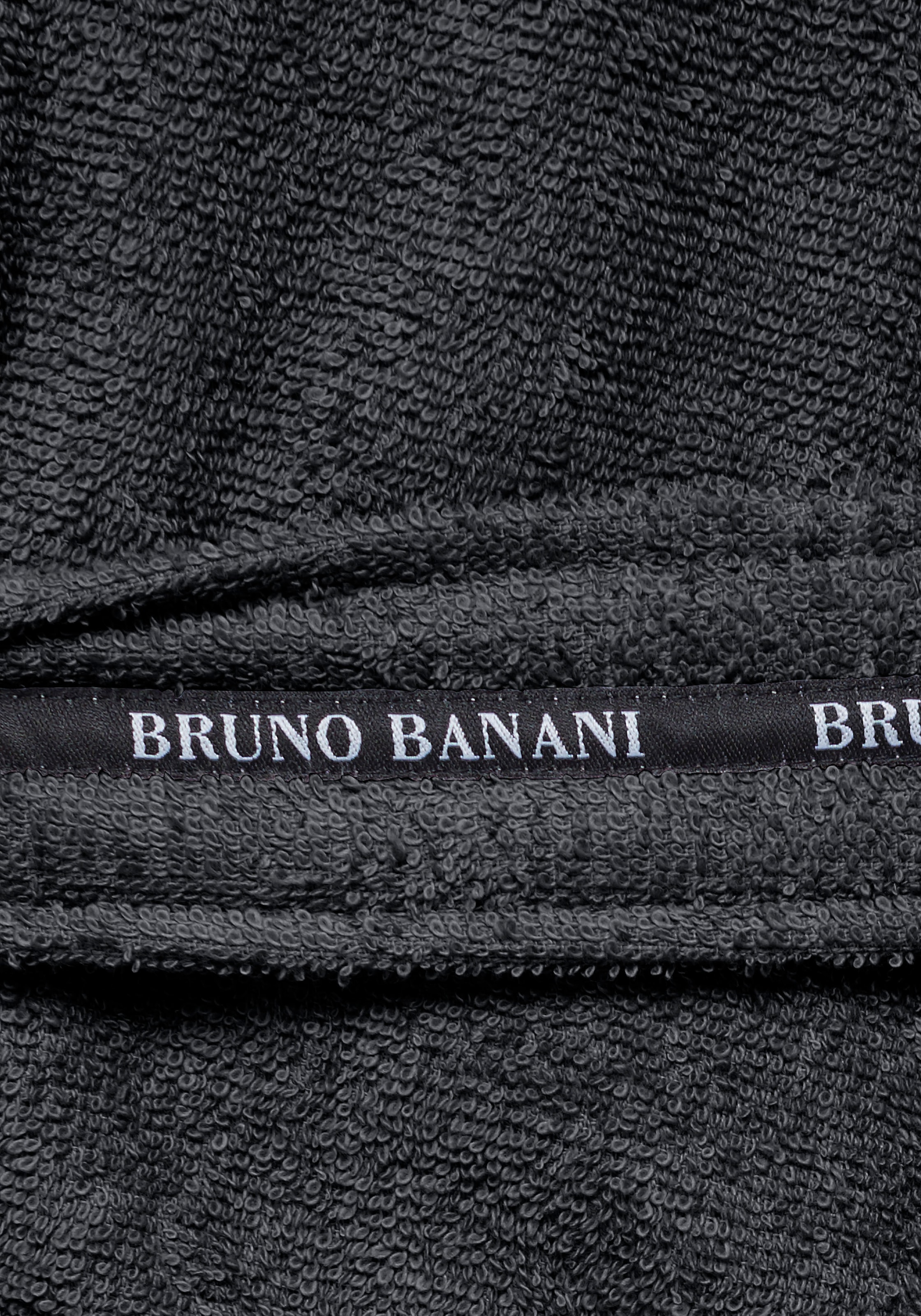 Bruno Banani Herrenbademantel »»Danny««, (1 St.), mit Logostreifen, Herren Bademantel aus 100% Baumwolle, S-4XL