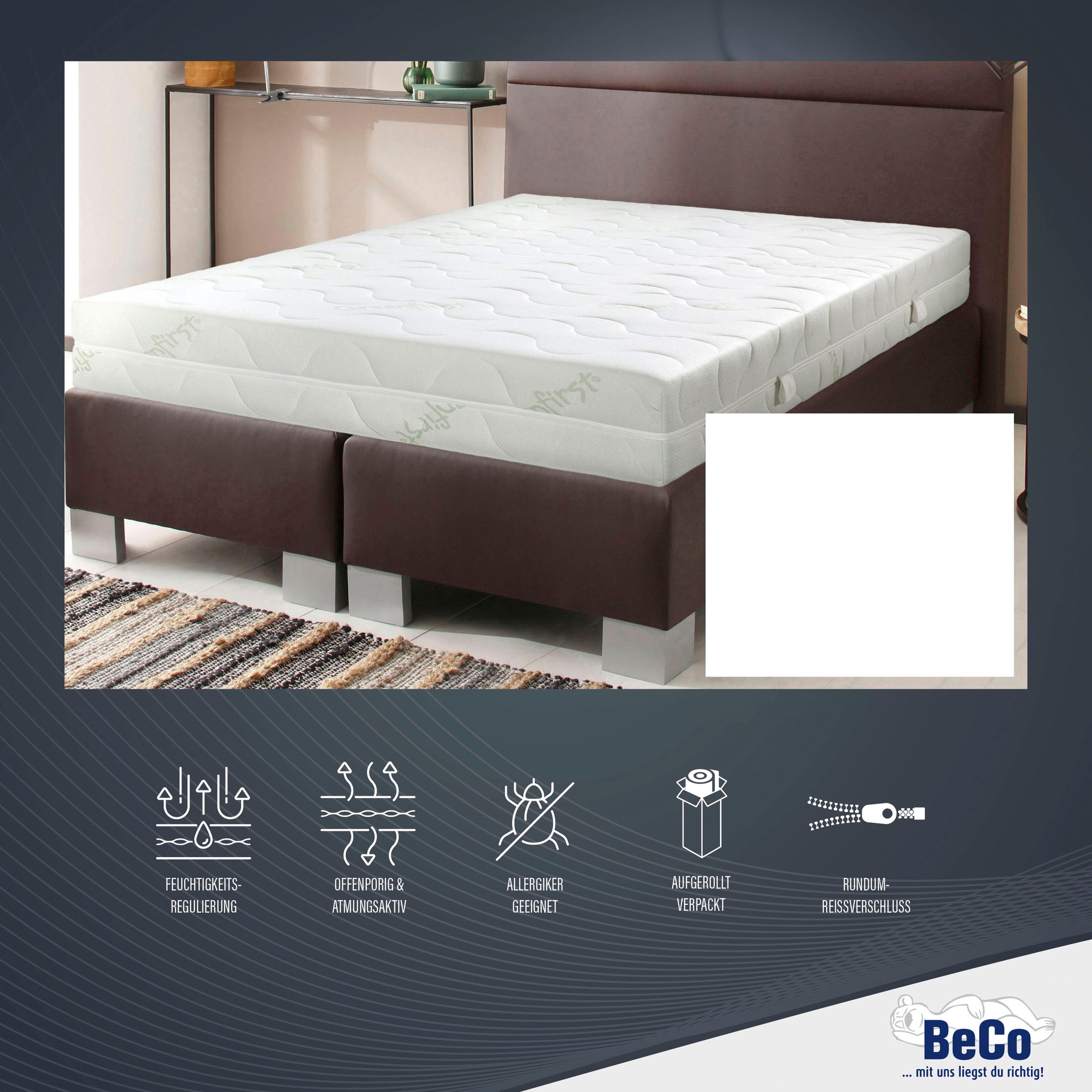 Beco Taschenfederkernmatratze "GUMO TFK" 22 cm hoch 480 Federn 1 Stk. tlg. günstig online kaufen