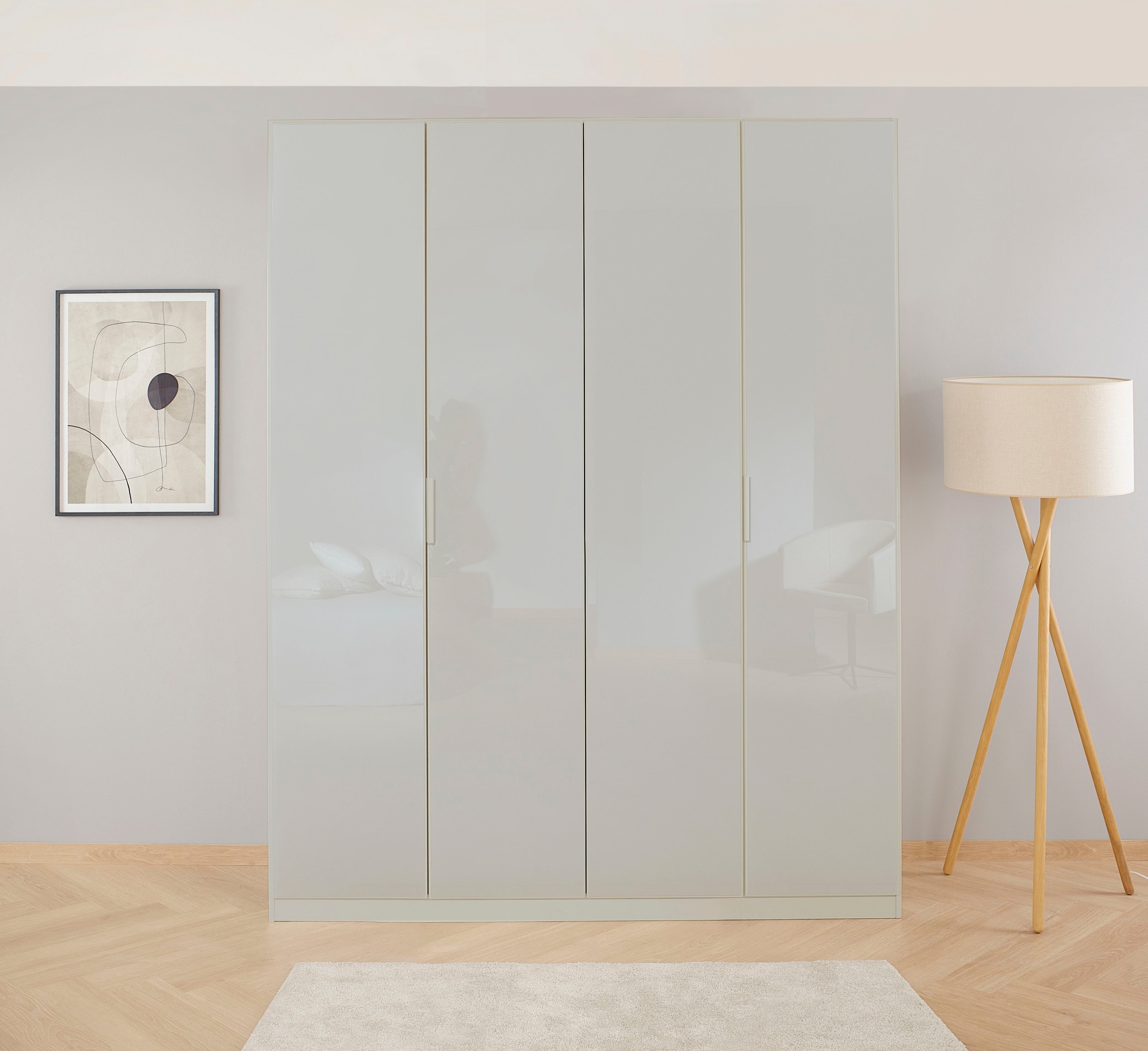 rauch Drehtürenschrank »Kleiderschrank Schrank Garderobe KOLUNA mit hochwertiger Glasfront«, inkl. 2 Innenschubladen sowie extra Einlegeböden MADE IN GERMANY