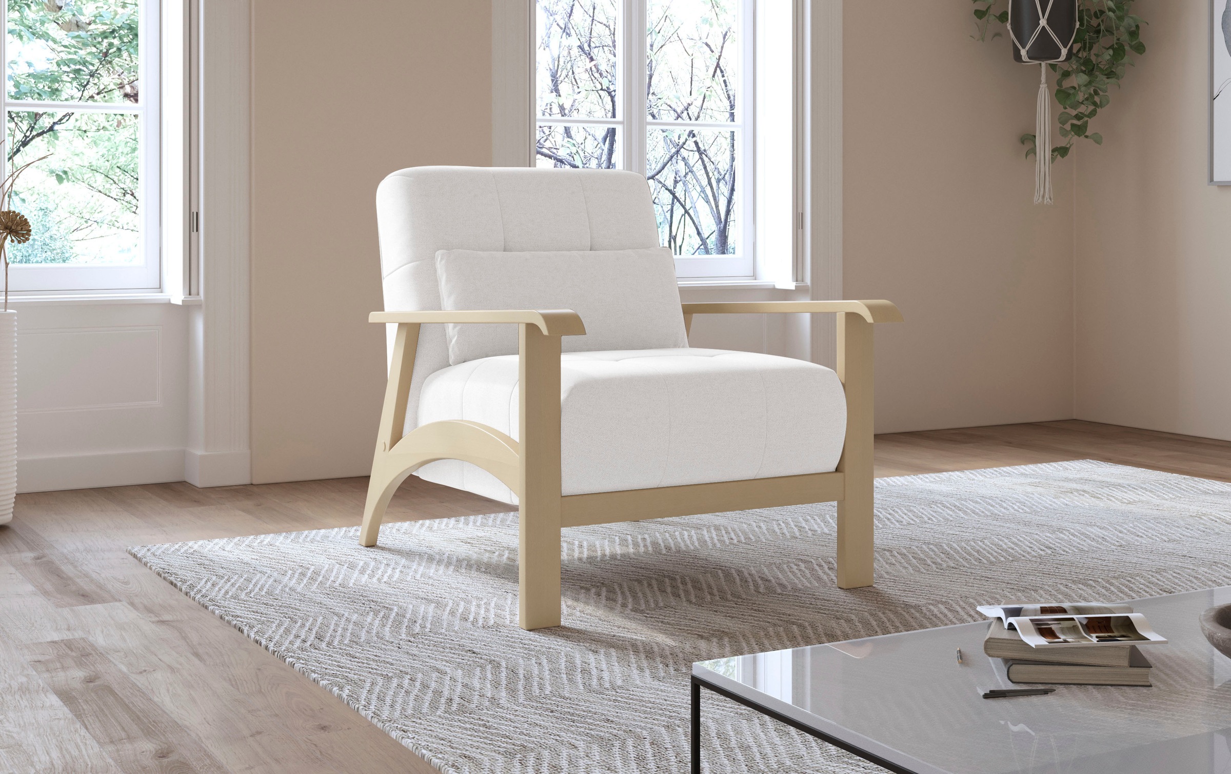 sit&more Sessel "Billund", Armlehnen aus Buchenholz in natur, verschiedene günstig online kaufen