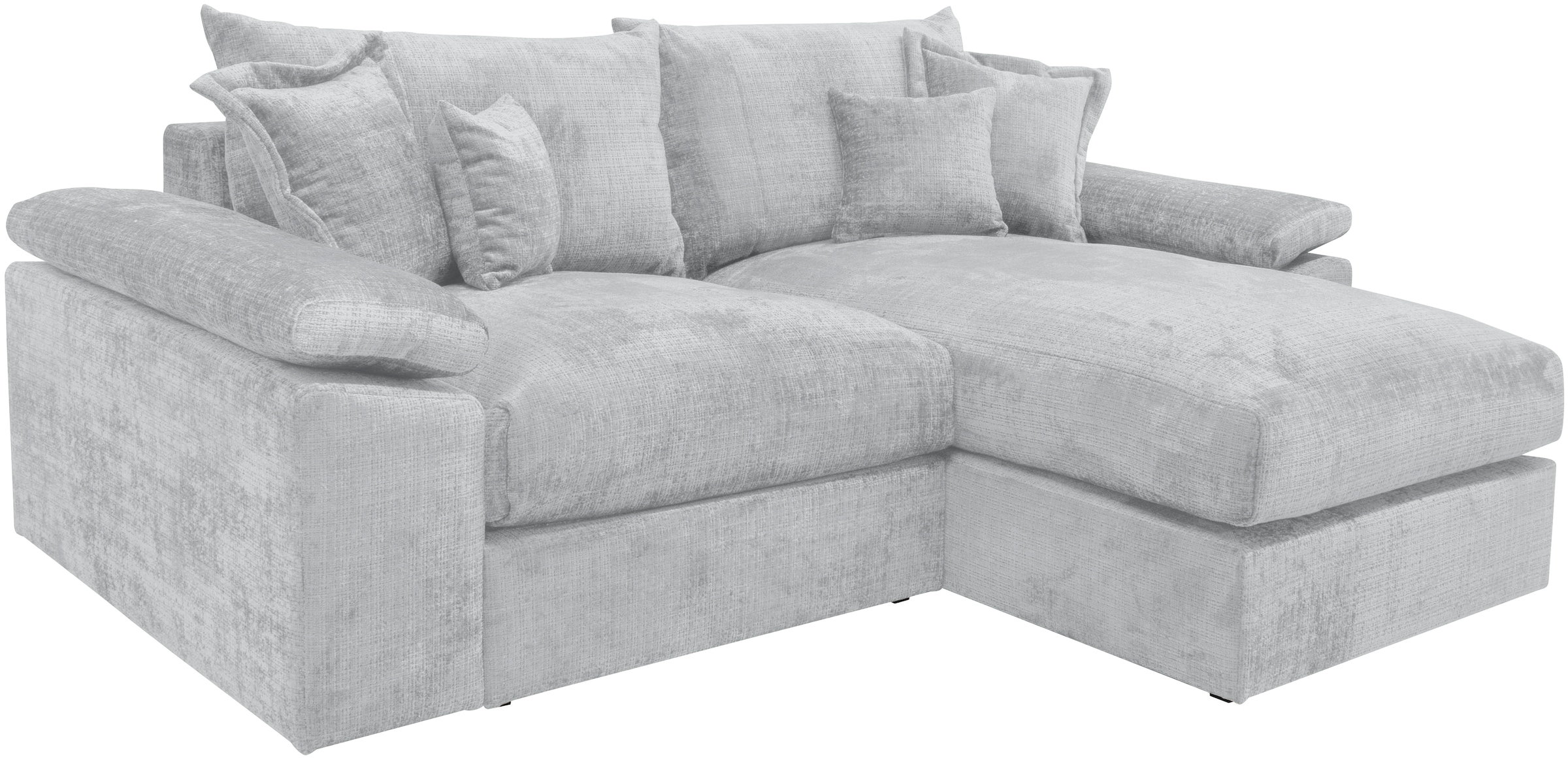 Home affaire Ecksofa »Soft&Cosy XL L-Form, B: 246 cm«, Mega-Sofa, Cord oder Chenille-Struktur, mit Federkern & 4 Zierkissen