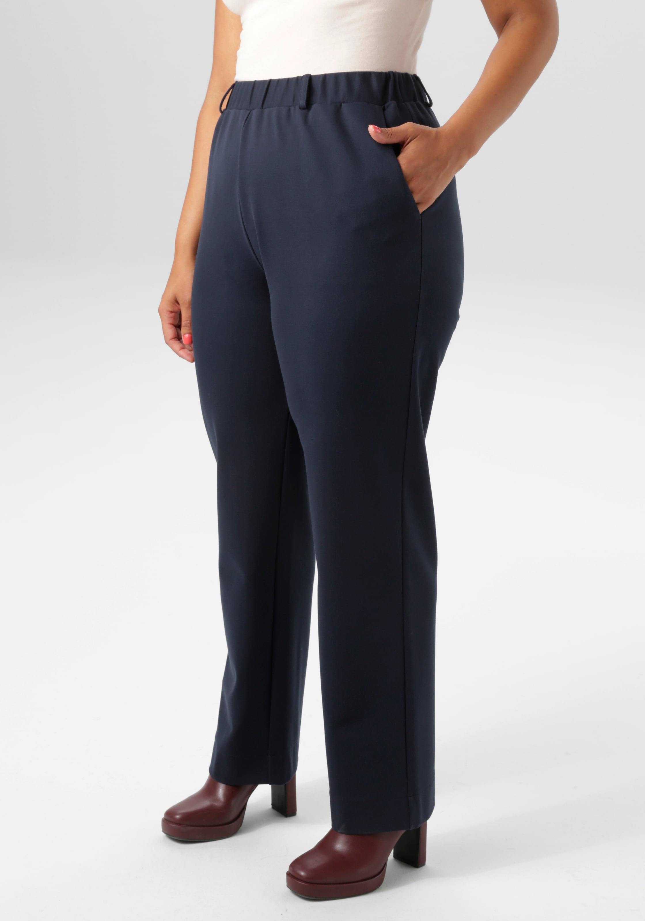 Aniston PLUS Jerseyhose, in edler elastischer Qualität - NEUE KOLLEKTION günstig online kaufen