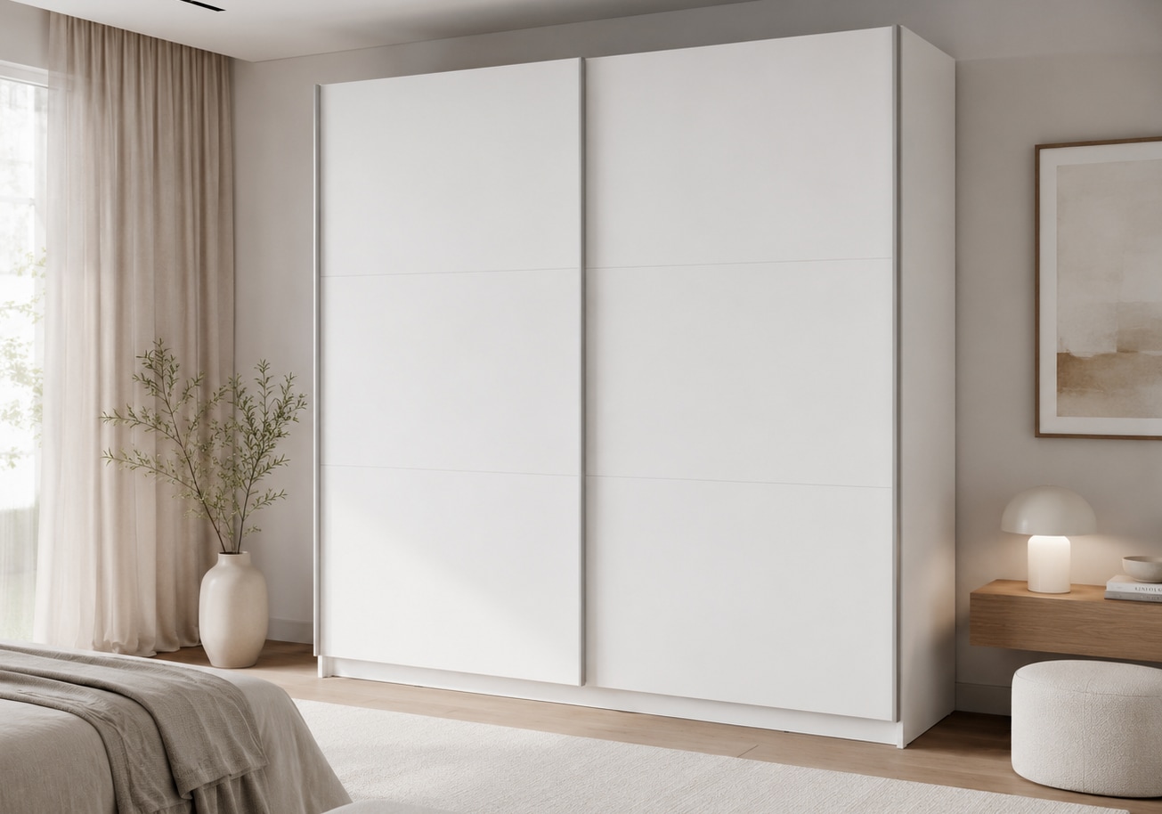 Home affaire Kleiderschrank "MALOJA modern mit viel Stauraum, Fächer & Kleiderstange, Breite 150 cm" Garderobe mit 2 Schiebetüren, mit/ohne Spiegel, erhältlich in 3 Farben