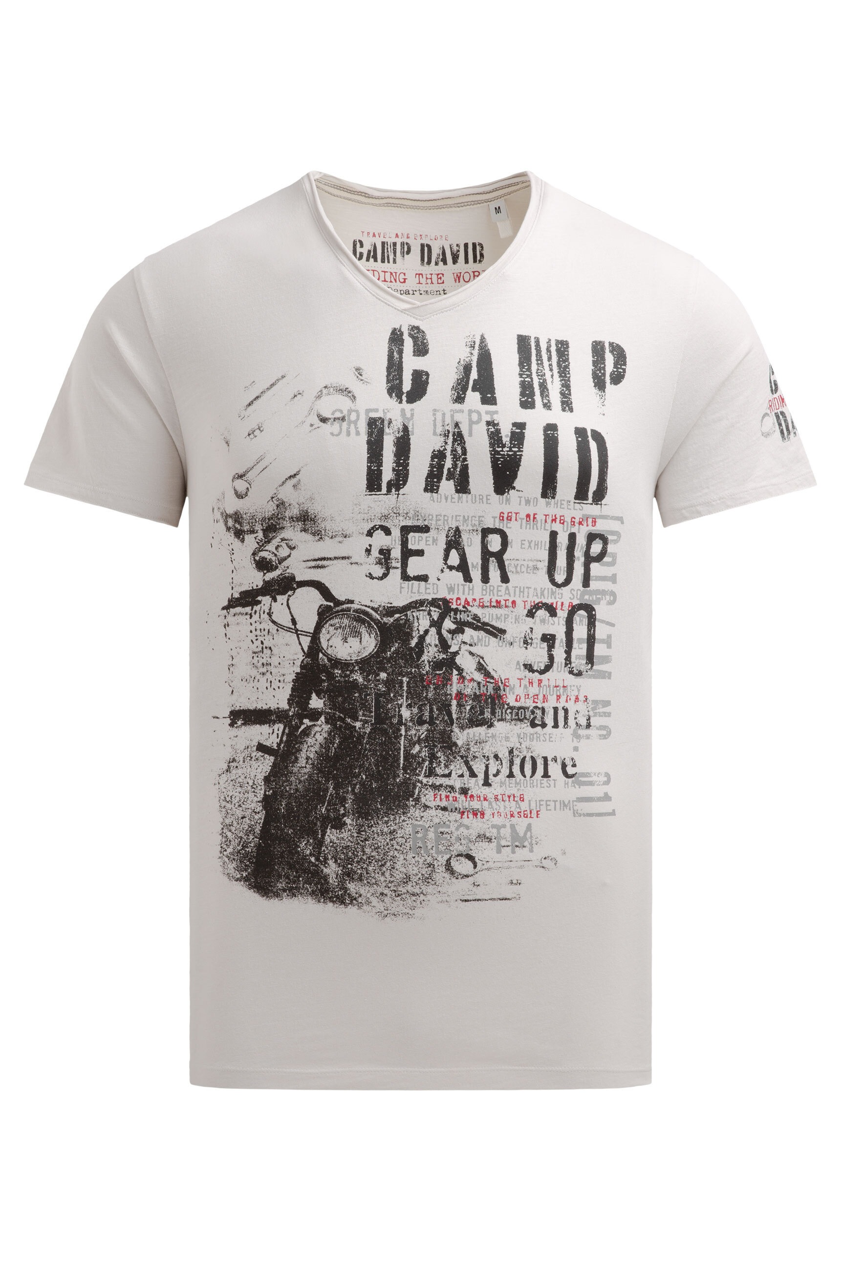 CAMP DAVID V-Shirt mit offenen Kanten