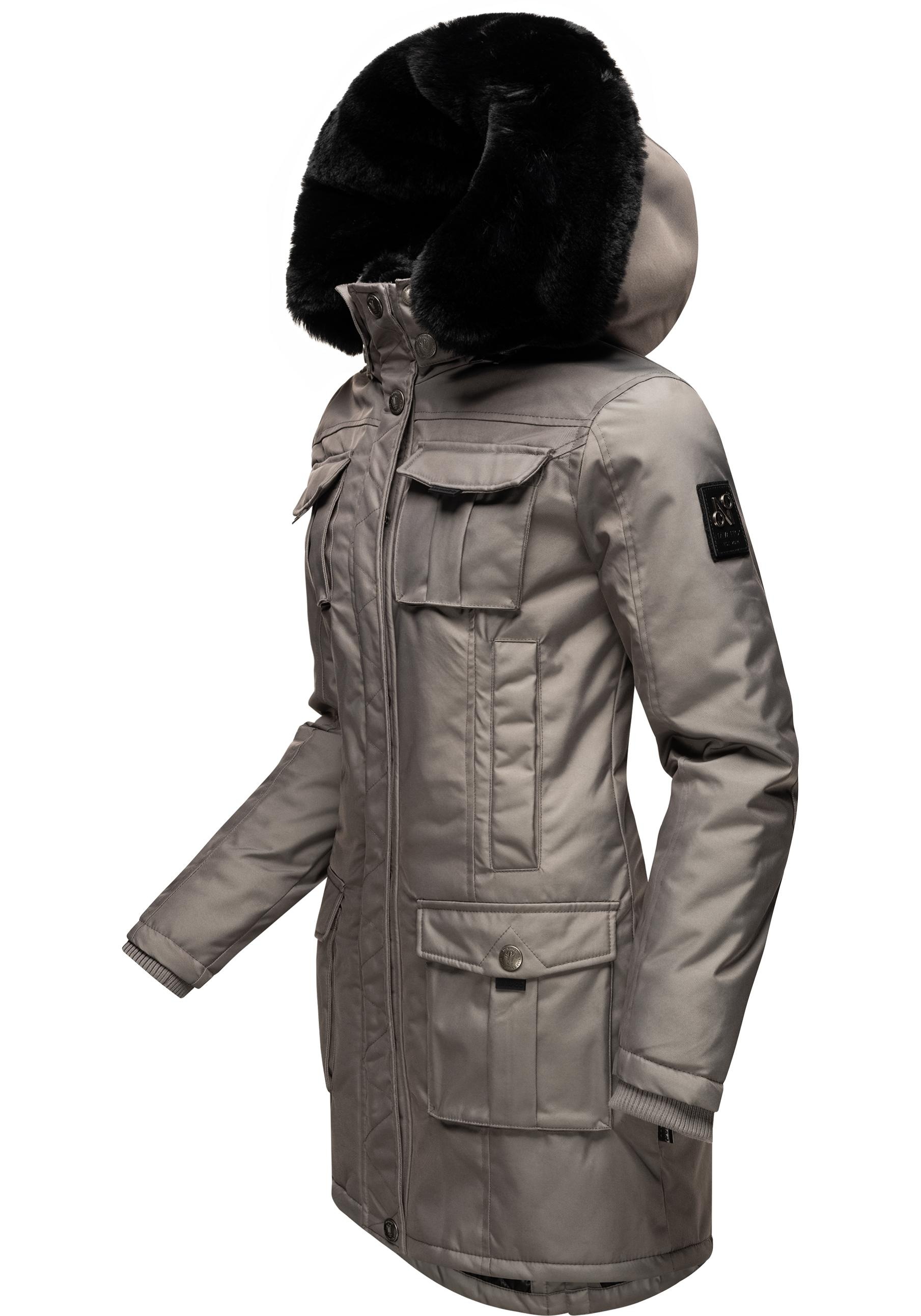 Navahoo Wintermantel »Tiniis«, Parka mit abnehmbarer Kapuze und extra Einkaufstasche